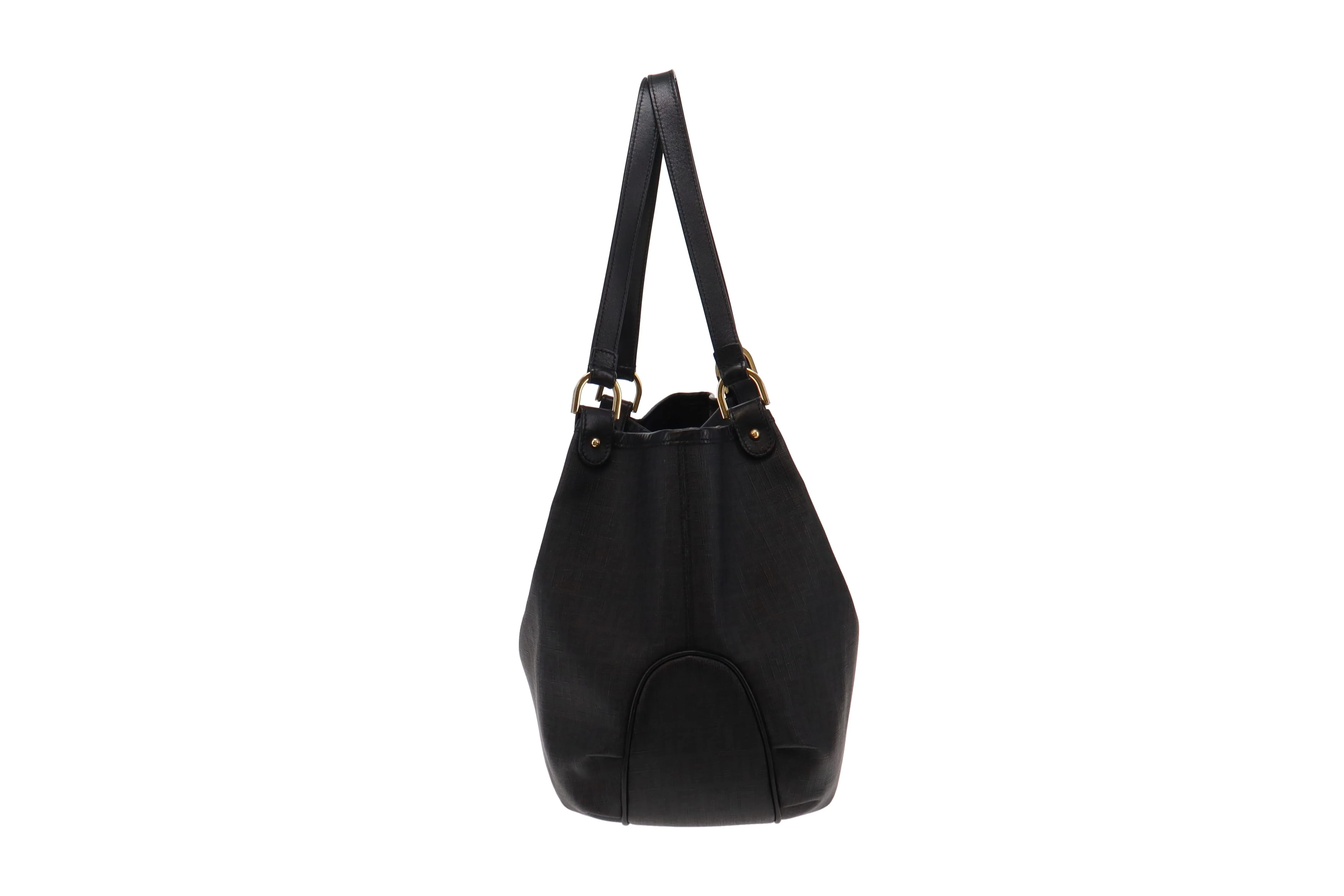 Fendi Dark Grey & Black Zucchino Canvas & Leather Tote - Image 6