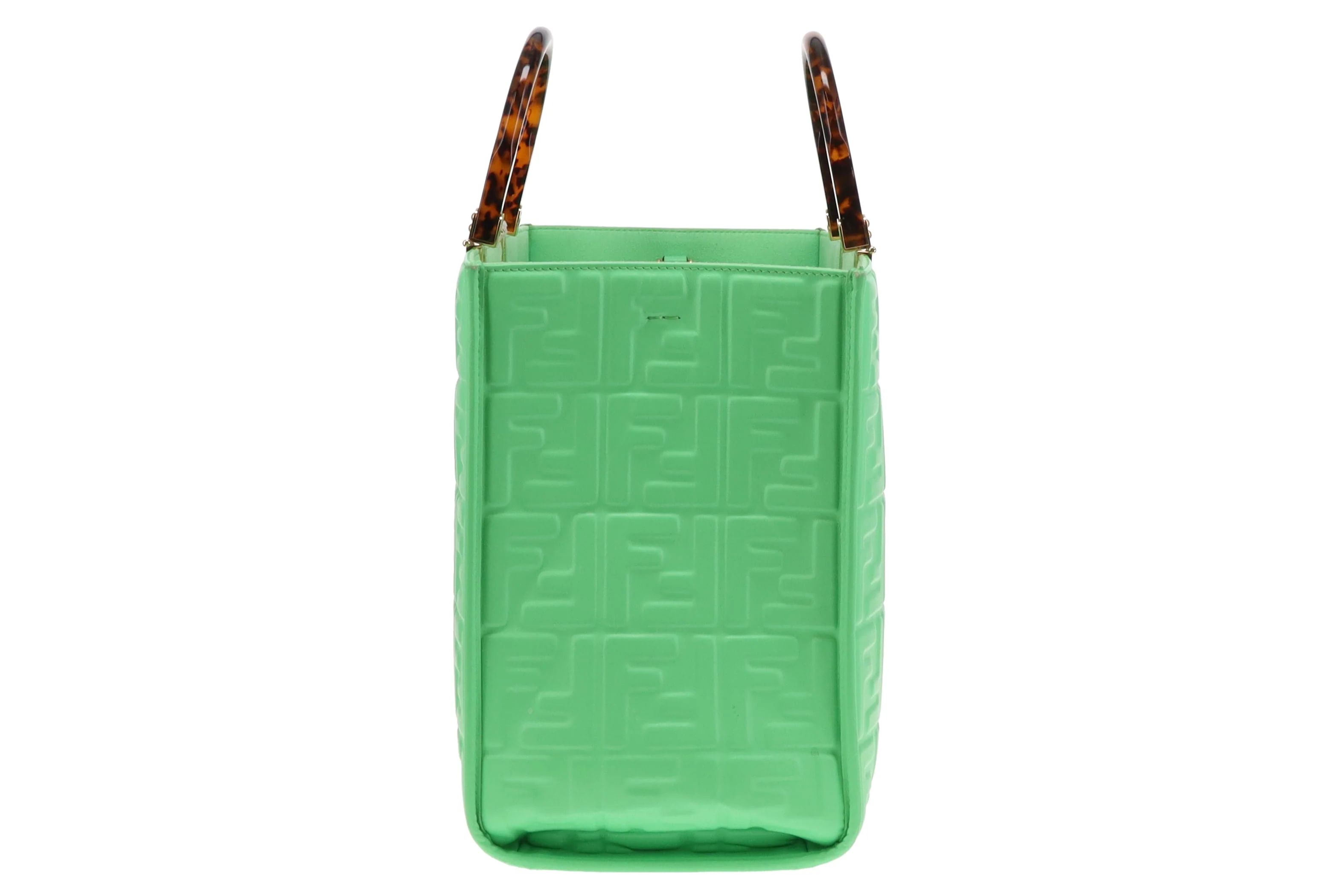 Fendi Edamame Green FF Leather Sunshine Tote - Image 6