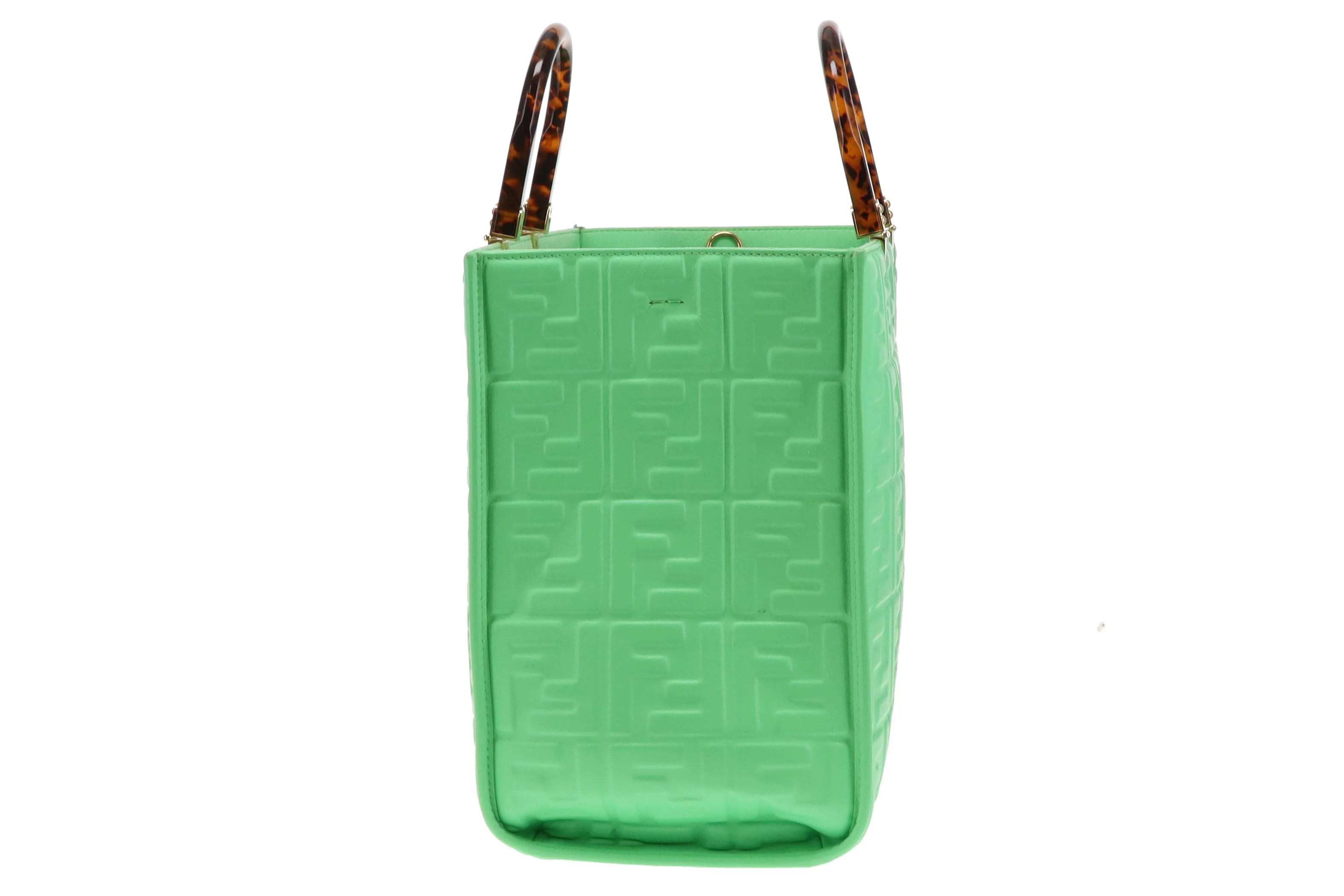 Fendi Edamame Green FF Leather Sunshine Tote - Image 8
