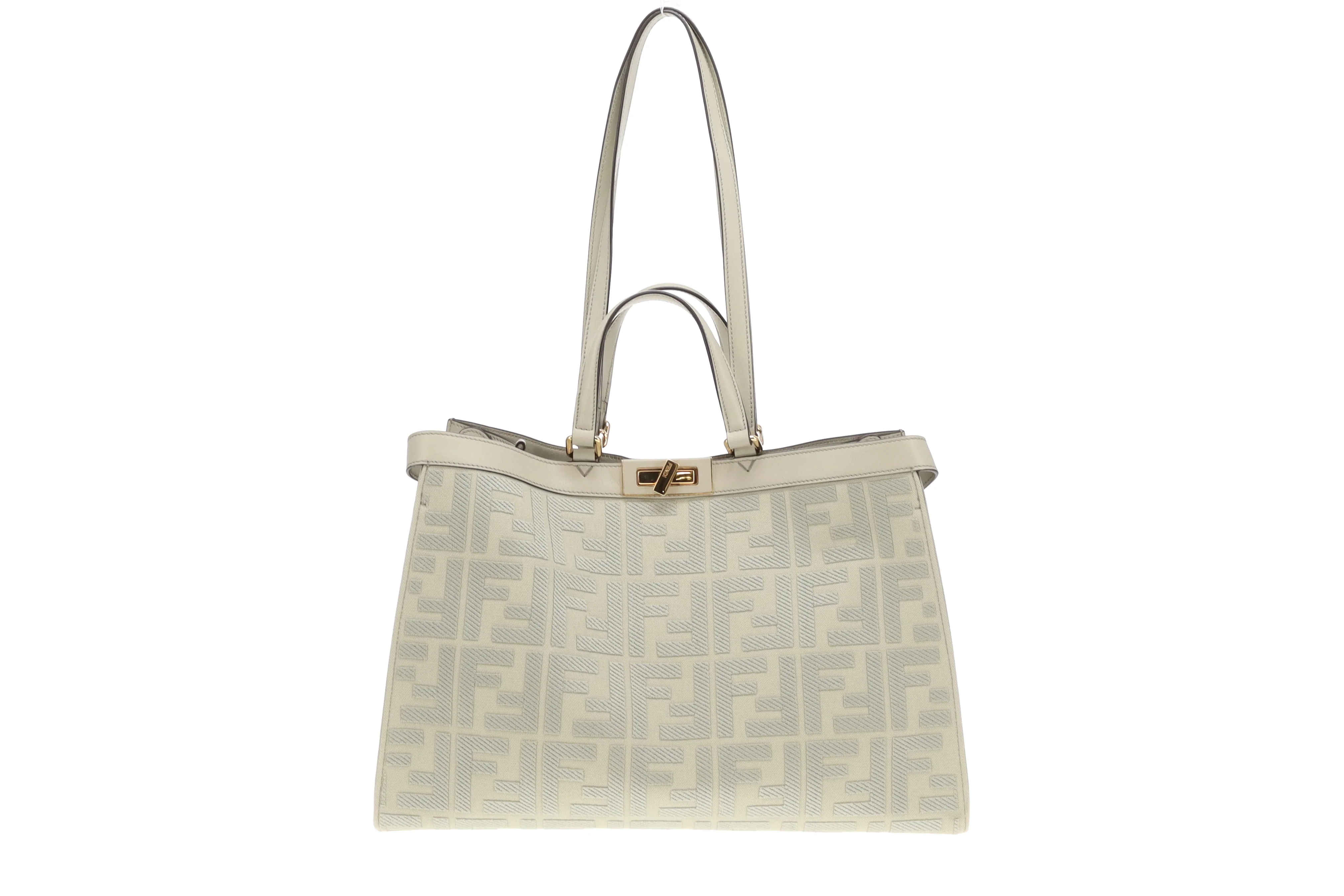 Fendi Green Tea Peekaboo FF Logo X-Tote - Image 3