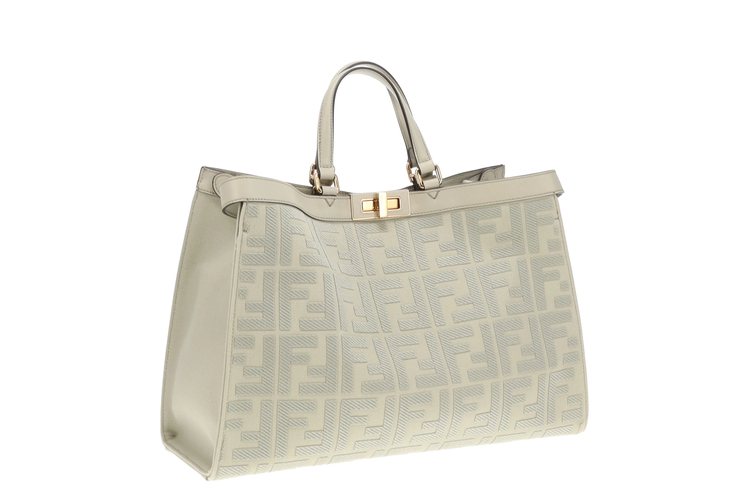 Fendi Green Tea Peekaboo FF Logo X-Tote - Image 4