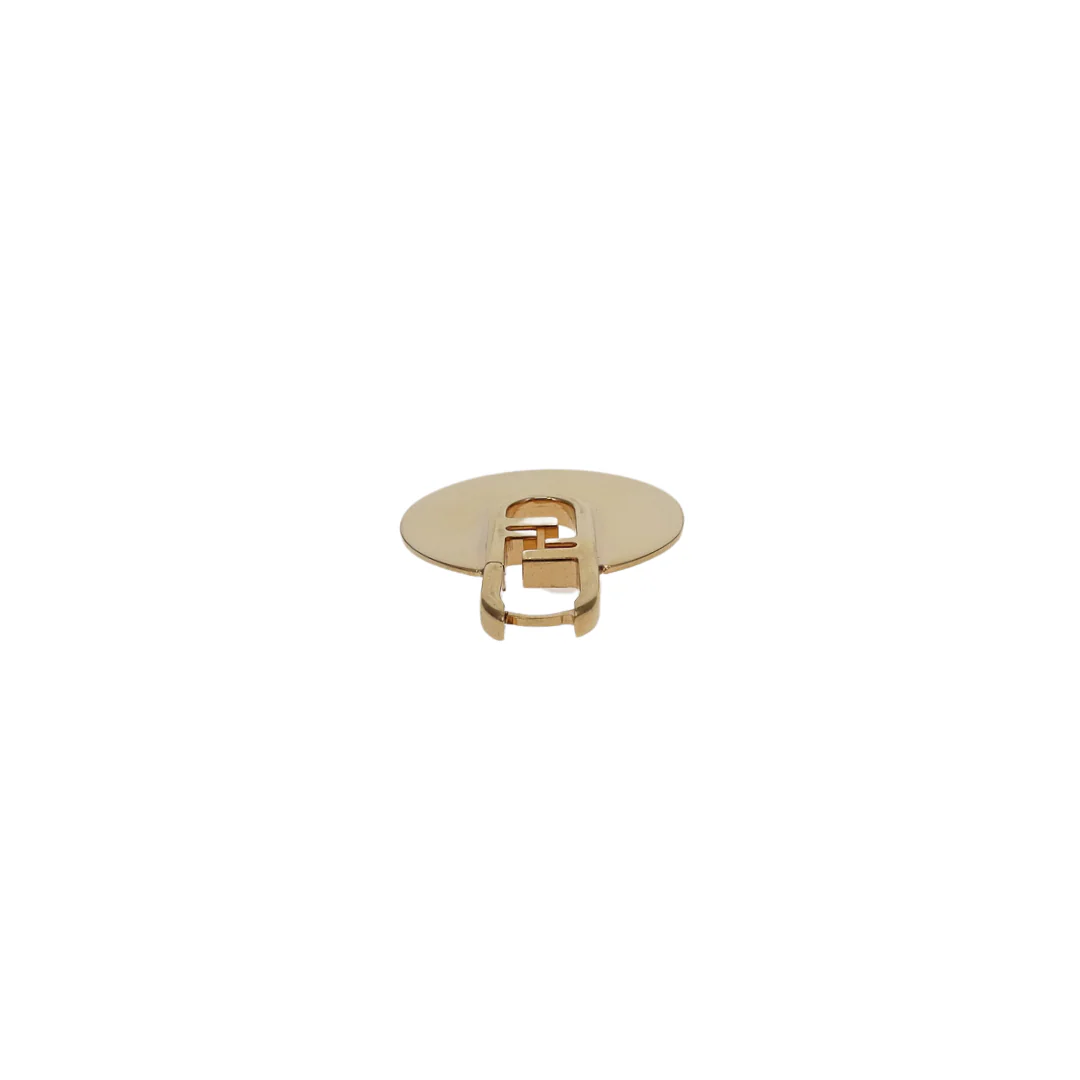 Fendi O'Lock Circular Single Earring Gold Tone Metal - Image 3
