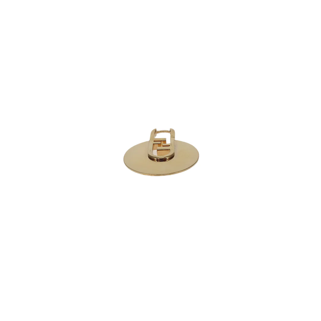 Fendi O'Lock Circular Single Earring Gold Tone Metal - Image 5
