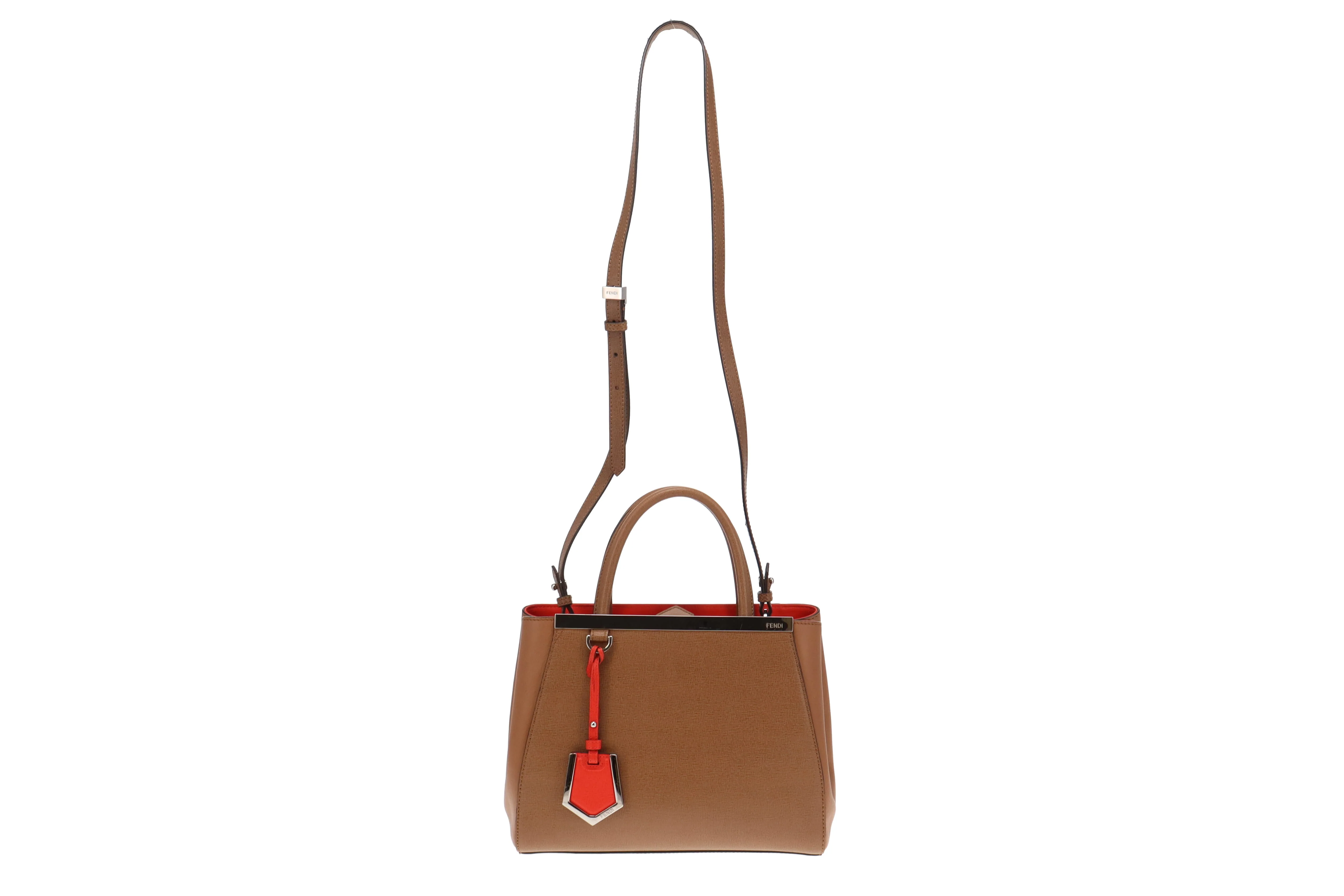 Fendi Tan Leather With Orange Interior Petite 2Jour - Image 3