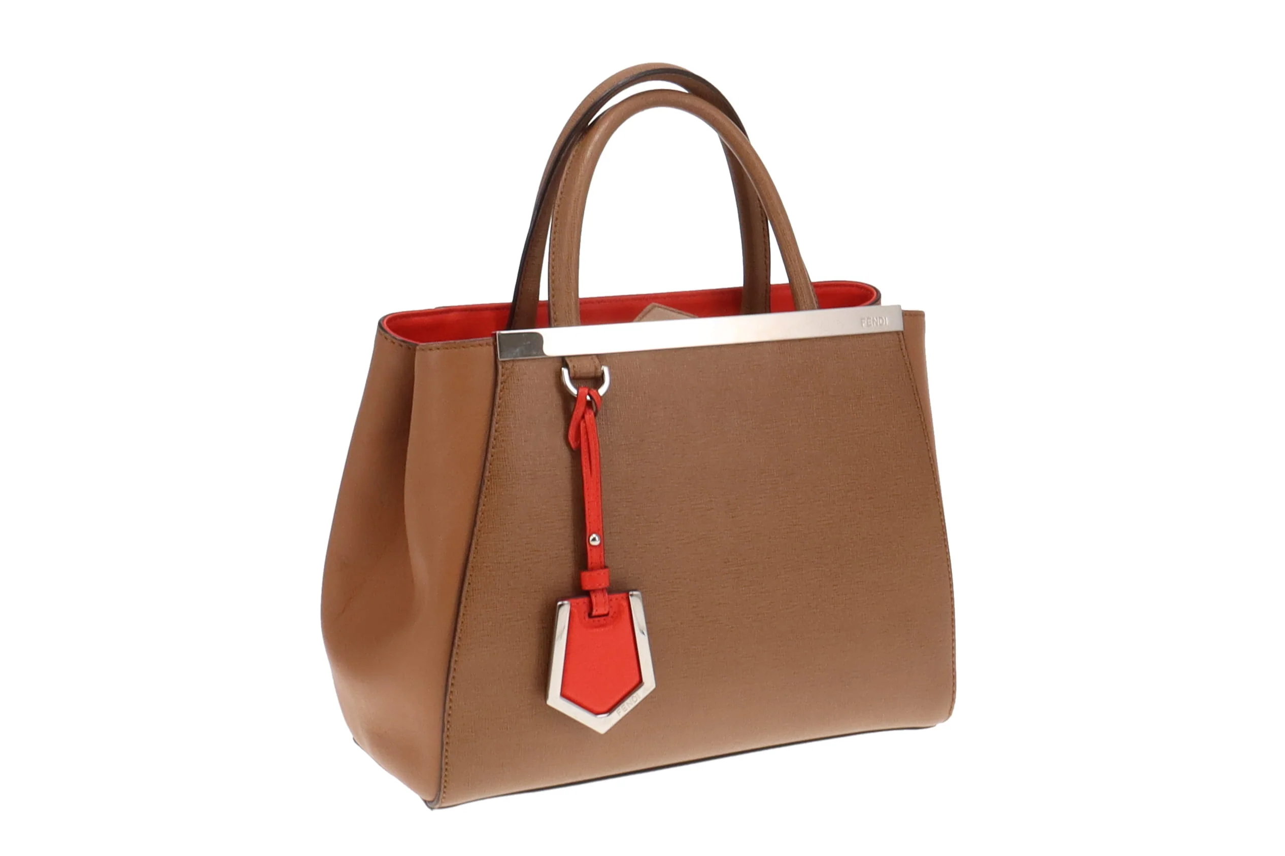 Fendi Tan Leather With Orange Interior Petite 2Jour - Image 4