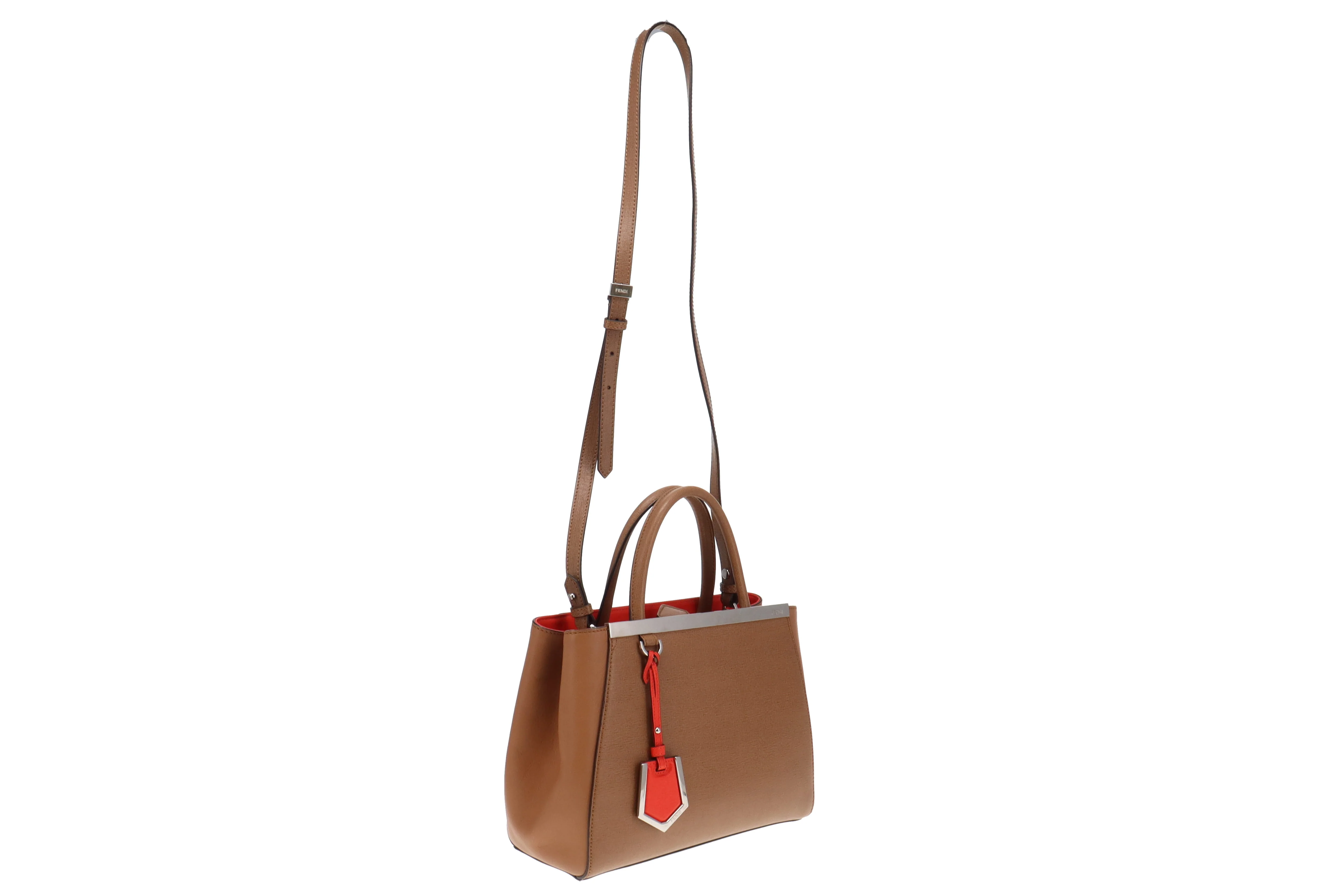 Fendi Tan Leather With Orange Interior Petite 2Jour - Image 5
