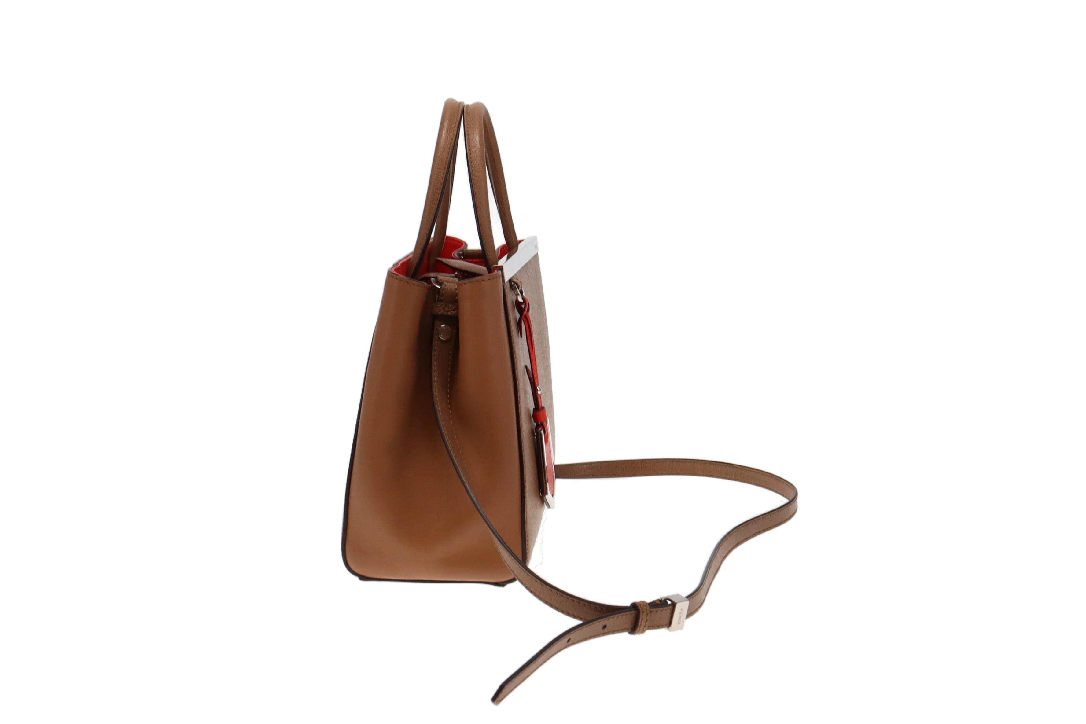Fendi Tan Leather With Orange Interior Petite 2Jour - Image 6