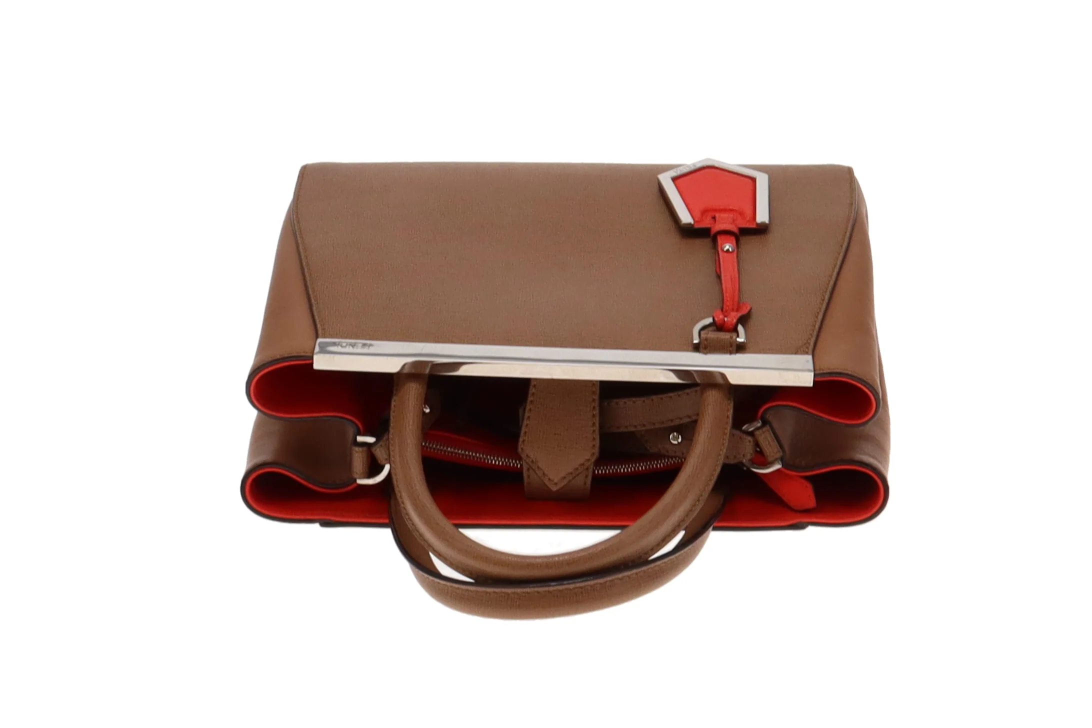 Fendi Tan Leather With Orange Interior Petite 2Jour - Image 9