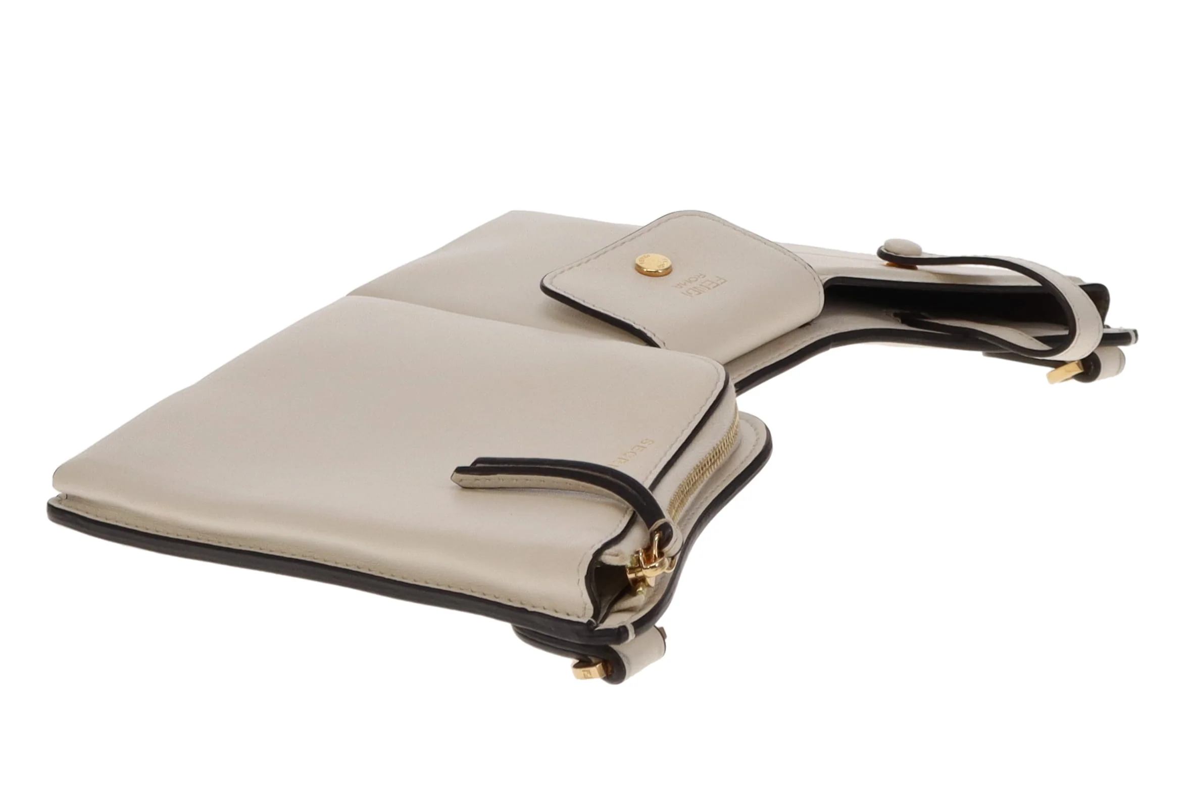 Fendi White Bustine 3 Pockets Crossbody Bag - Image 9