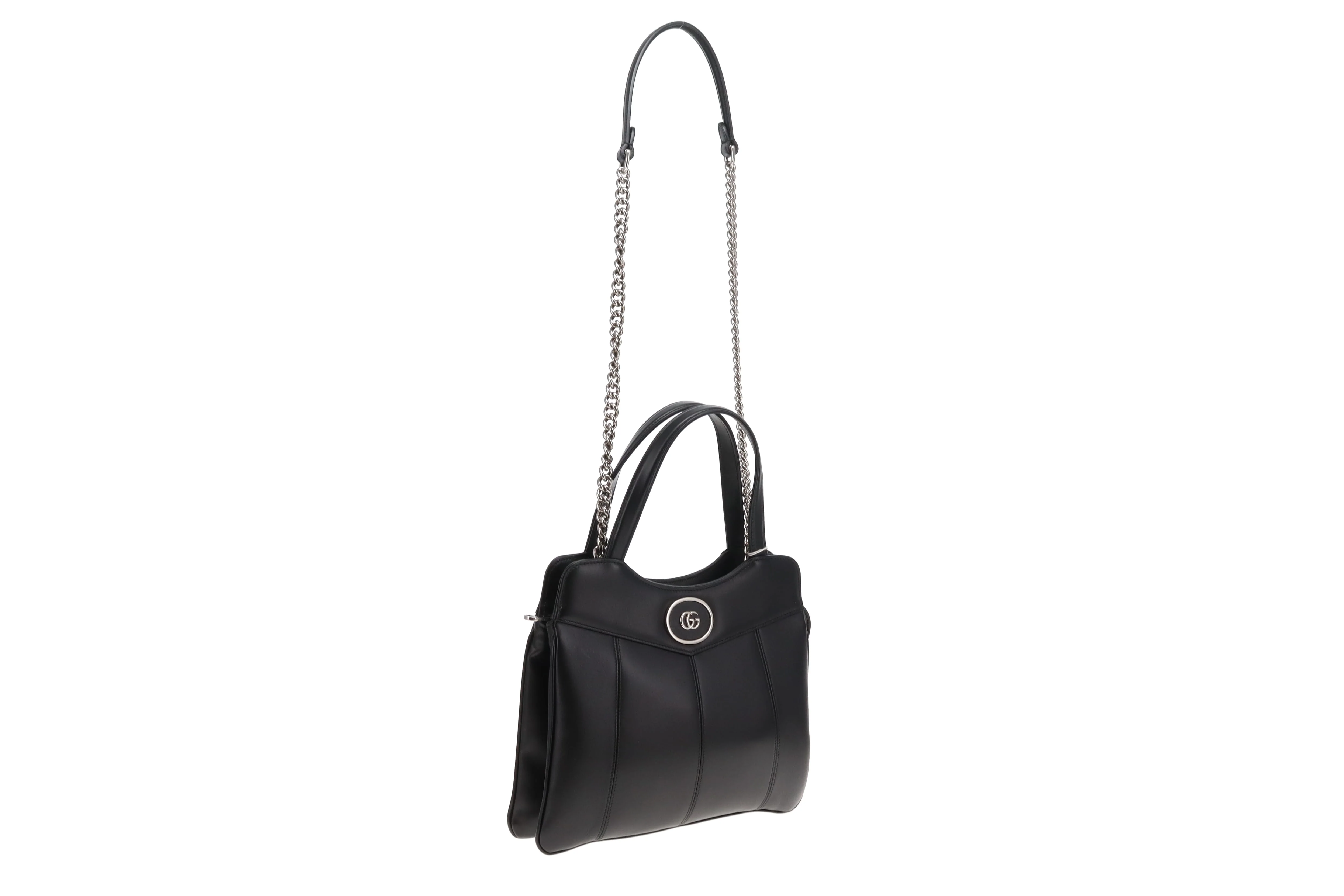 Gucci Black Leather SHW Petite GG Small Tote Bag - Image 5