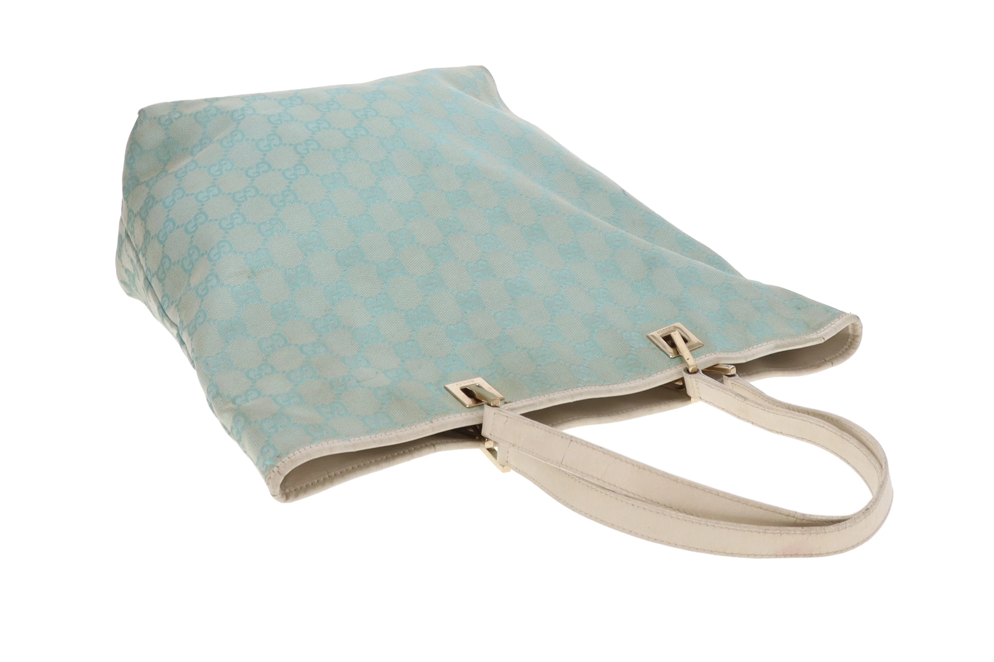 Gucci Bucket Bag Turquoise GG Print Vintage - Image 8