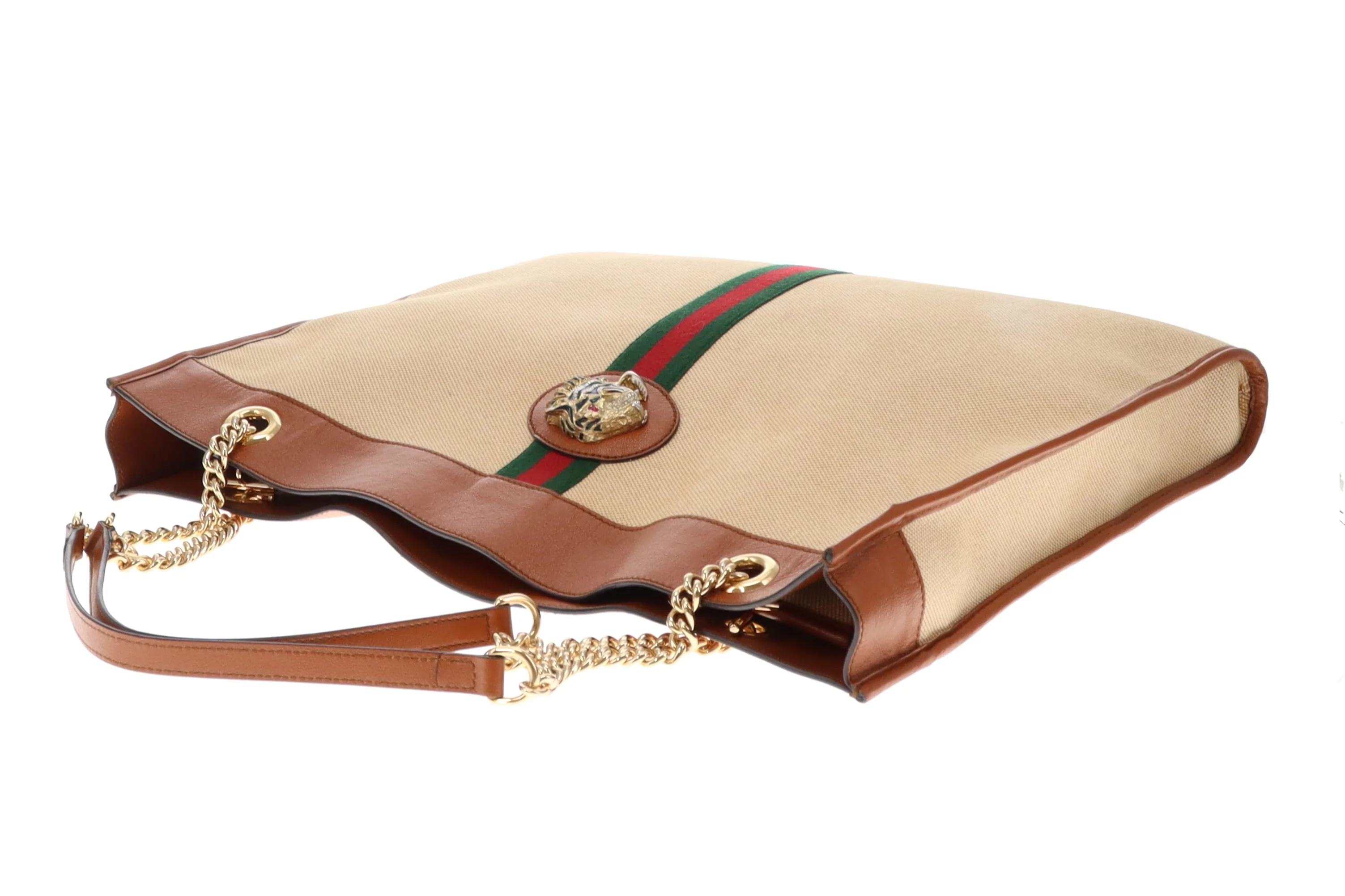 Gucci Canvas and Tan Leather Rajah Tote Bag with Pochette - Image 11