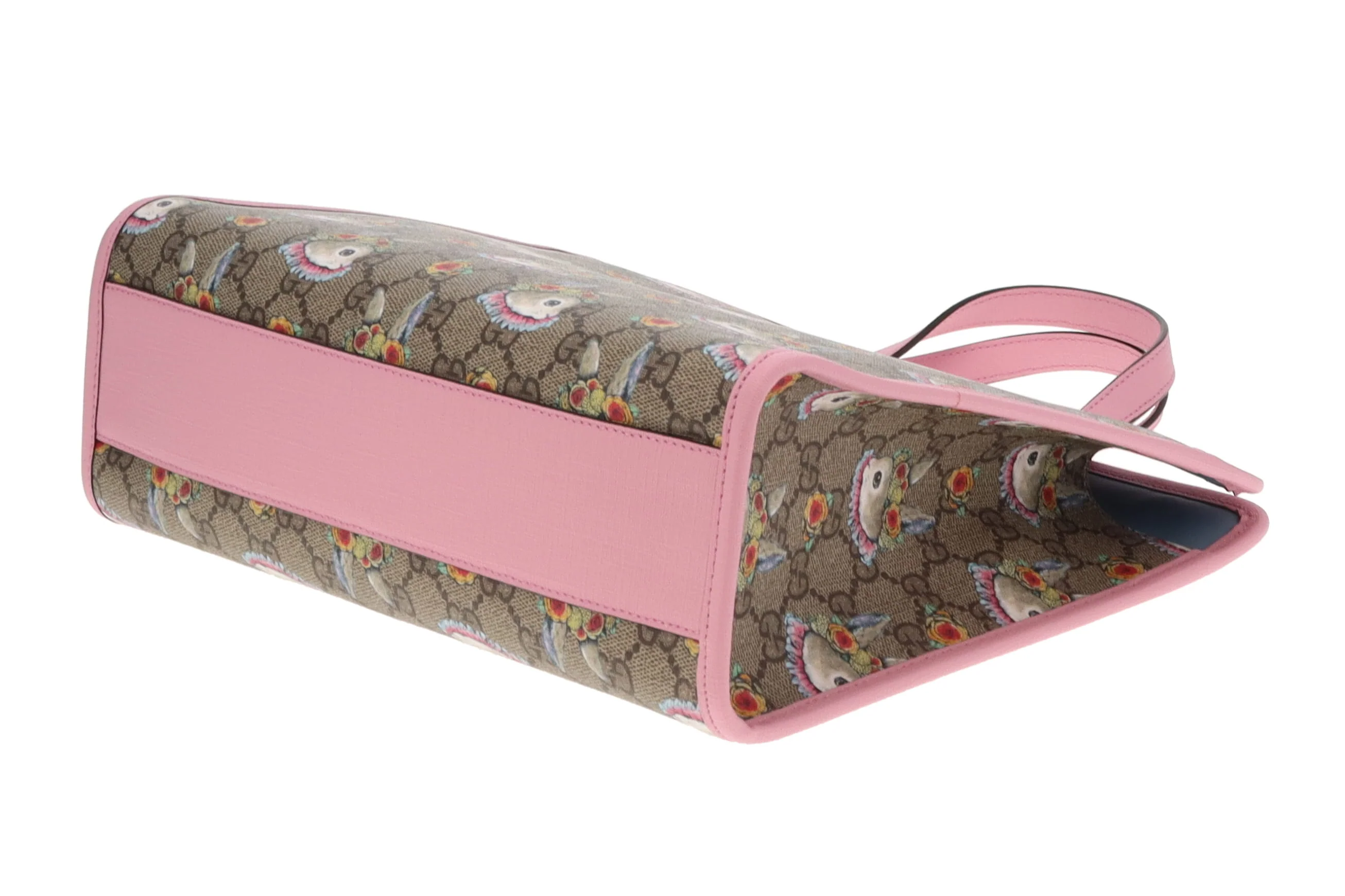 Gucci Children's Rabbit Print GG Tote With Pink Trims - Image 10