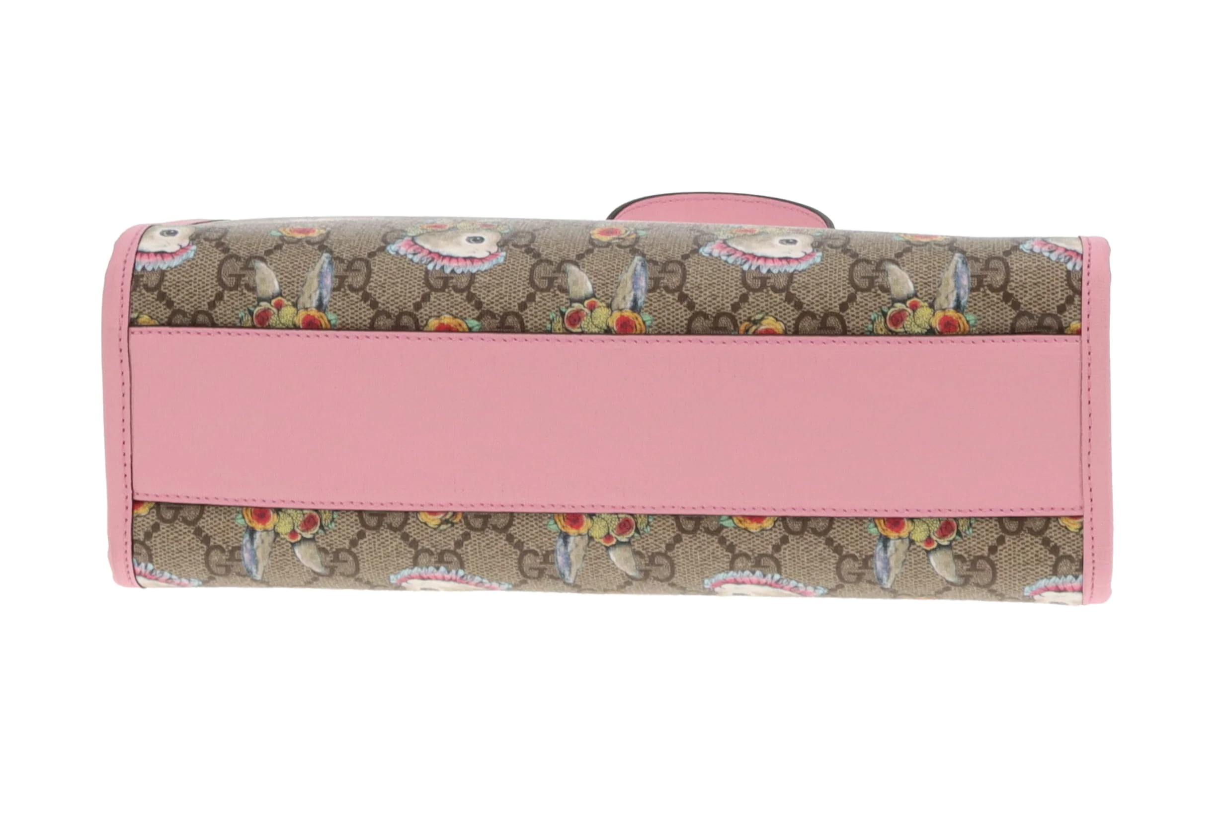 Gucci Children's Rabbit Print GG Tote With Pink Trims - Image 11