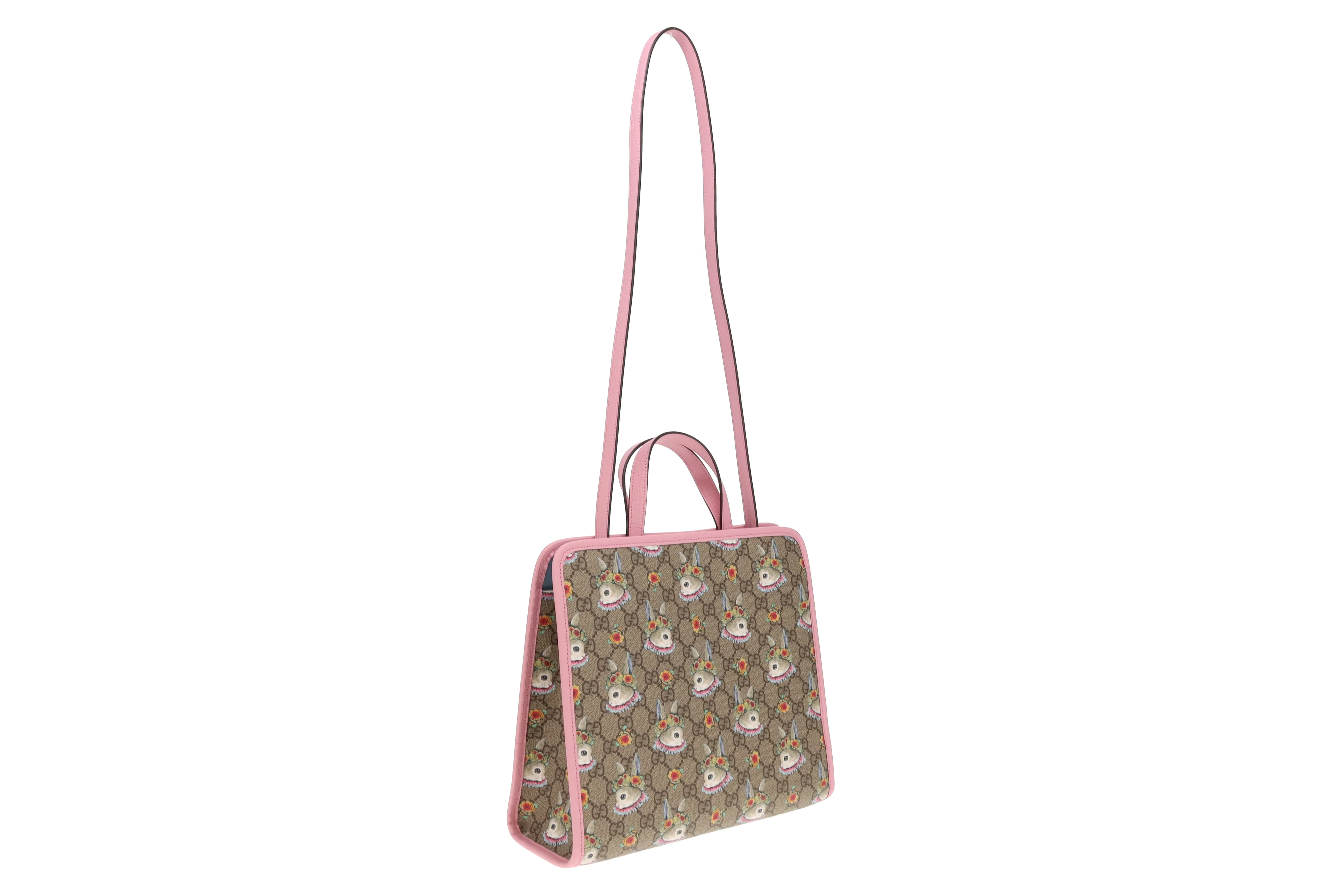Gucci Children's Rabbit Print GG Tote With Pink Trims - Image 14