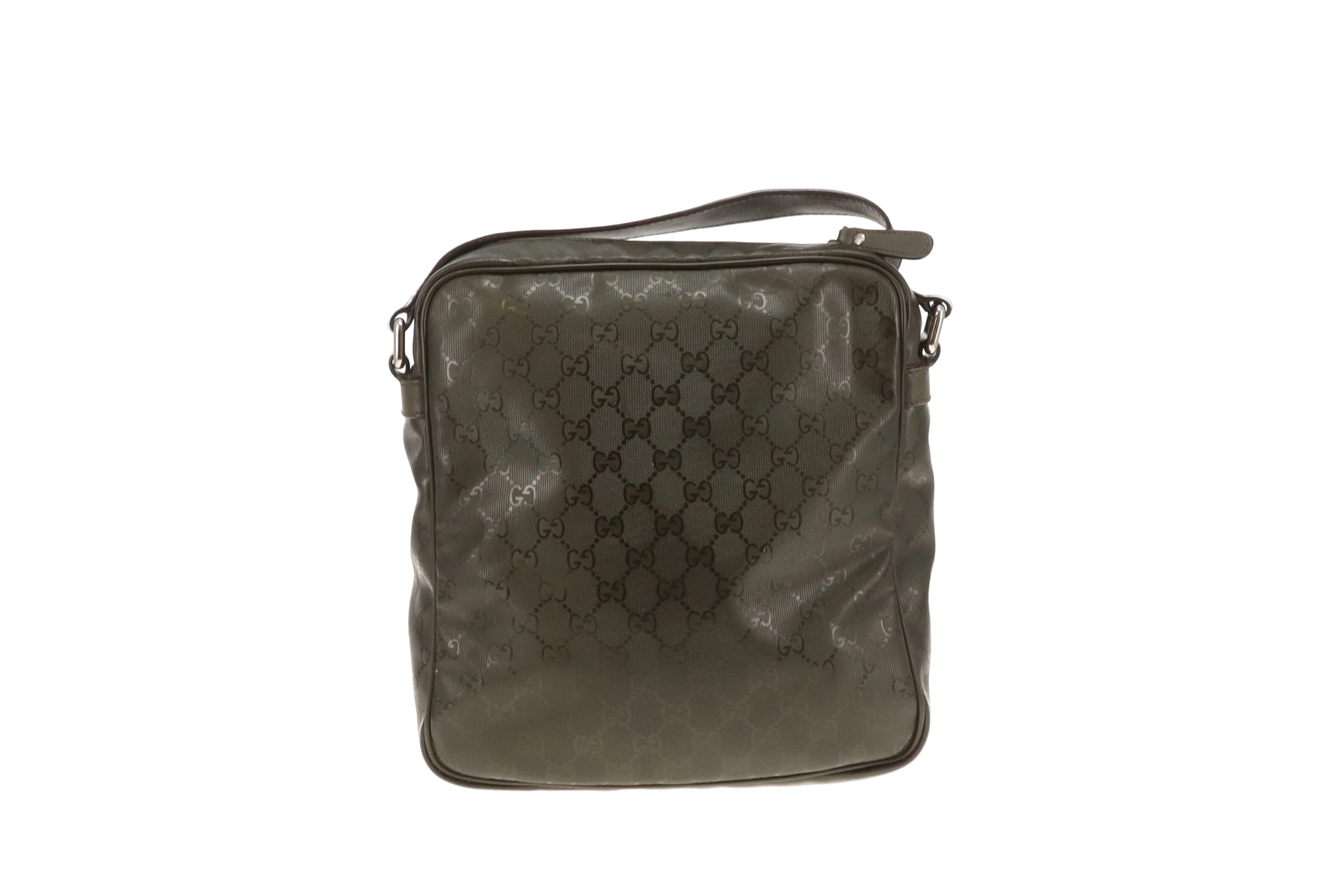 Gucci GG Messenger Bag In Olive Green Guccisima Print - Image 6