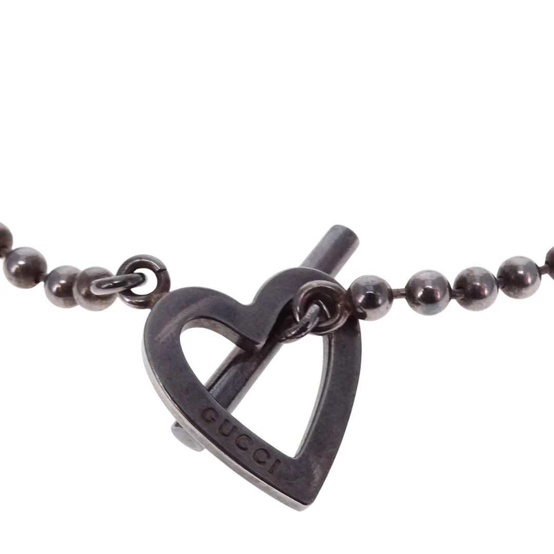 Gucci Heart Toggle Sterling Silver Choker - Image 5