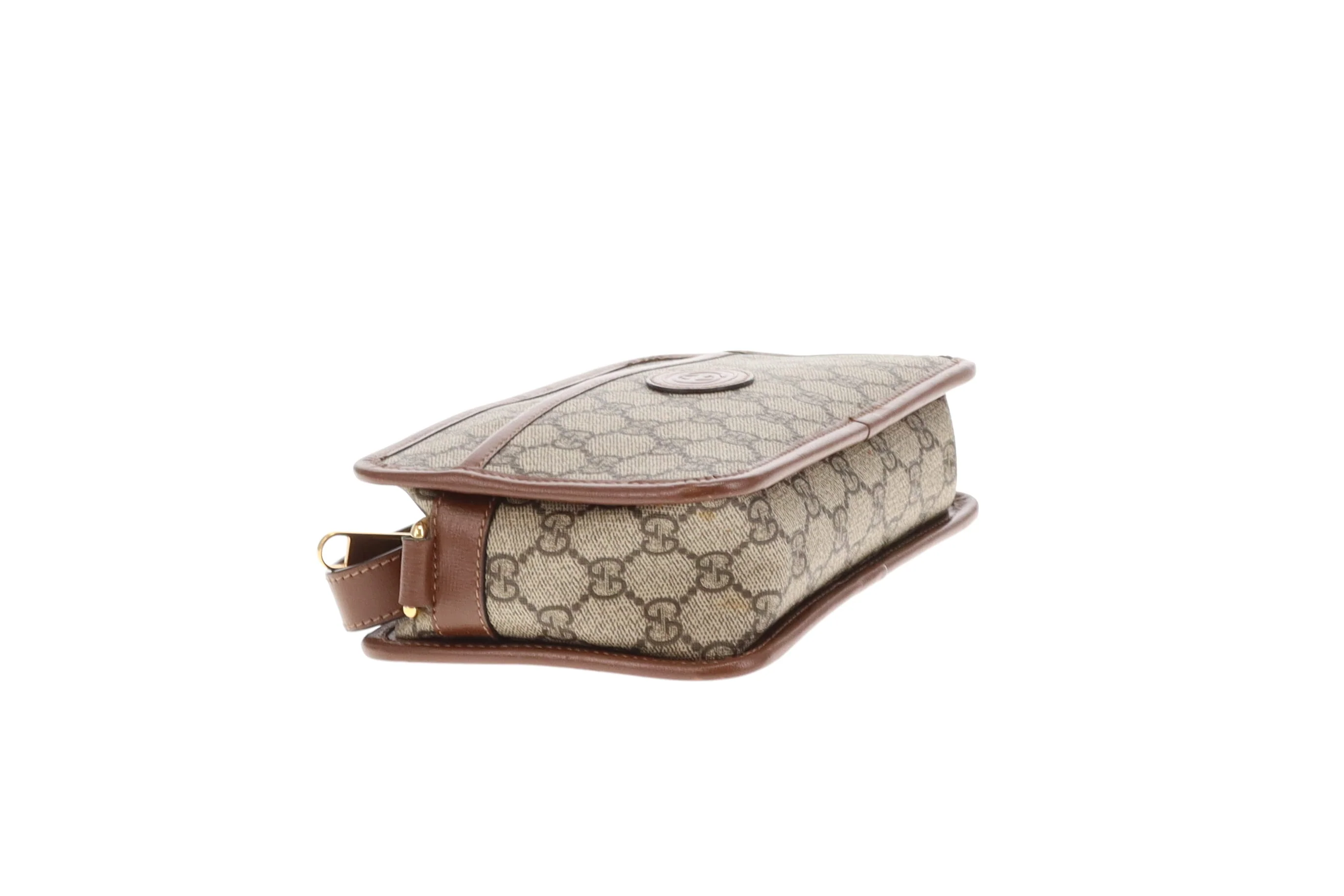 Gucci Interlocking G Mini Bag GG Supreme and Brown Leather - Image 10