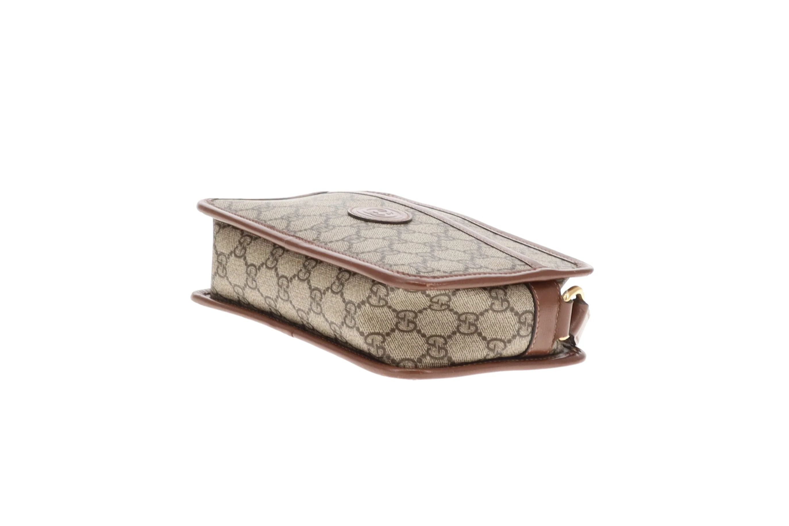 Gucci Interlocking G Mini Bag GG Supreme and Brown Leather - Image 11