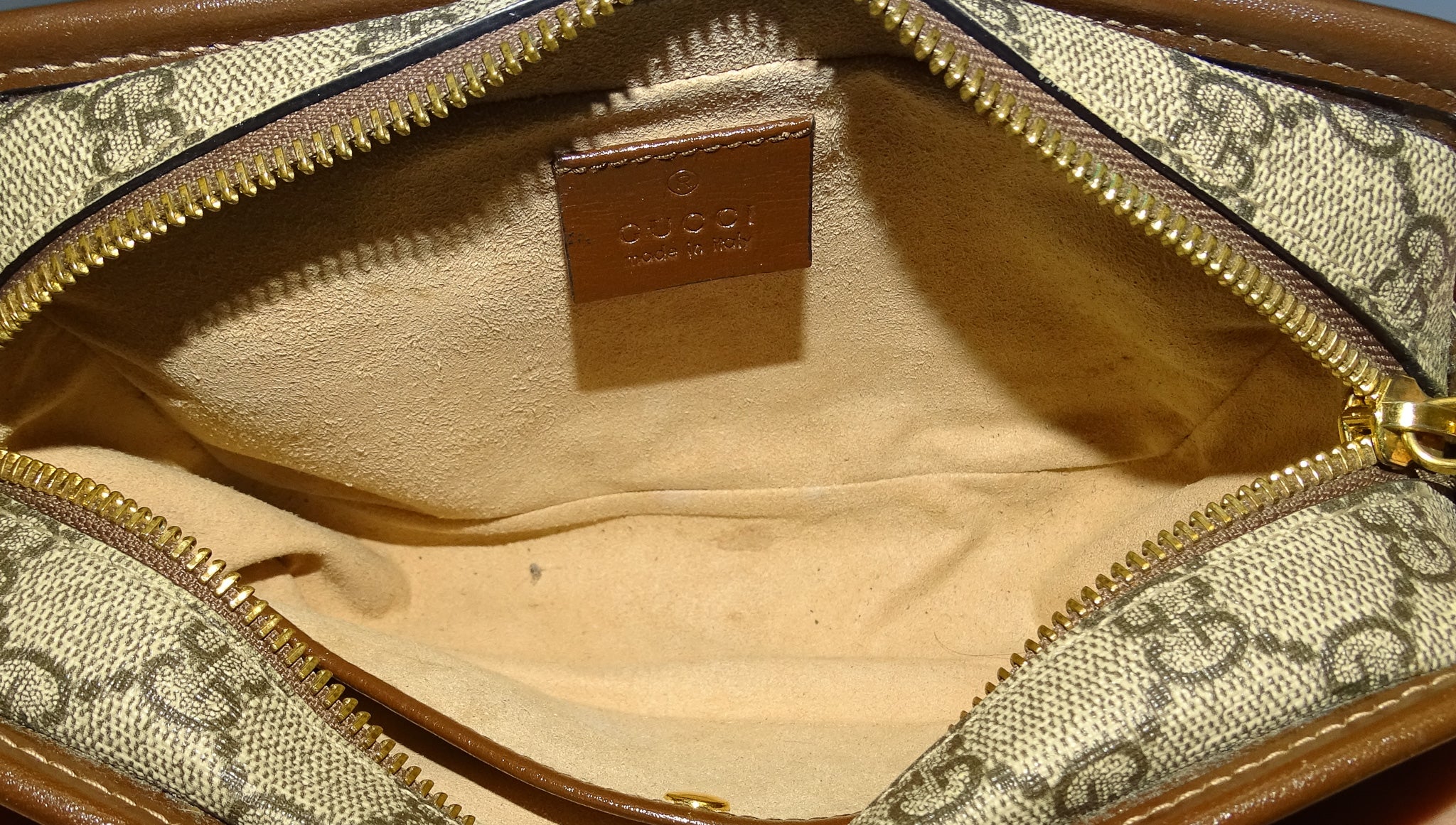 Gucci Interlocking G Mini Bag GG Supreme and Brown Leather - Image 12