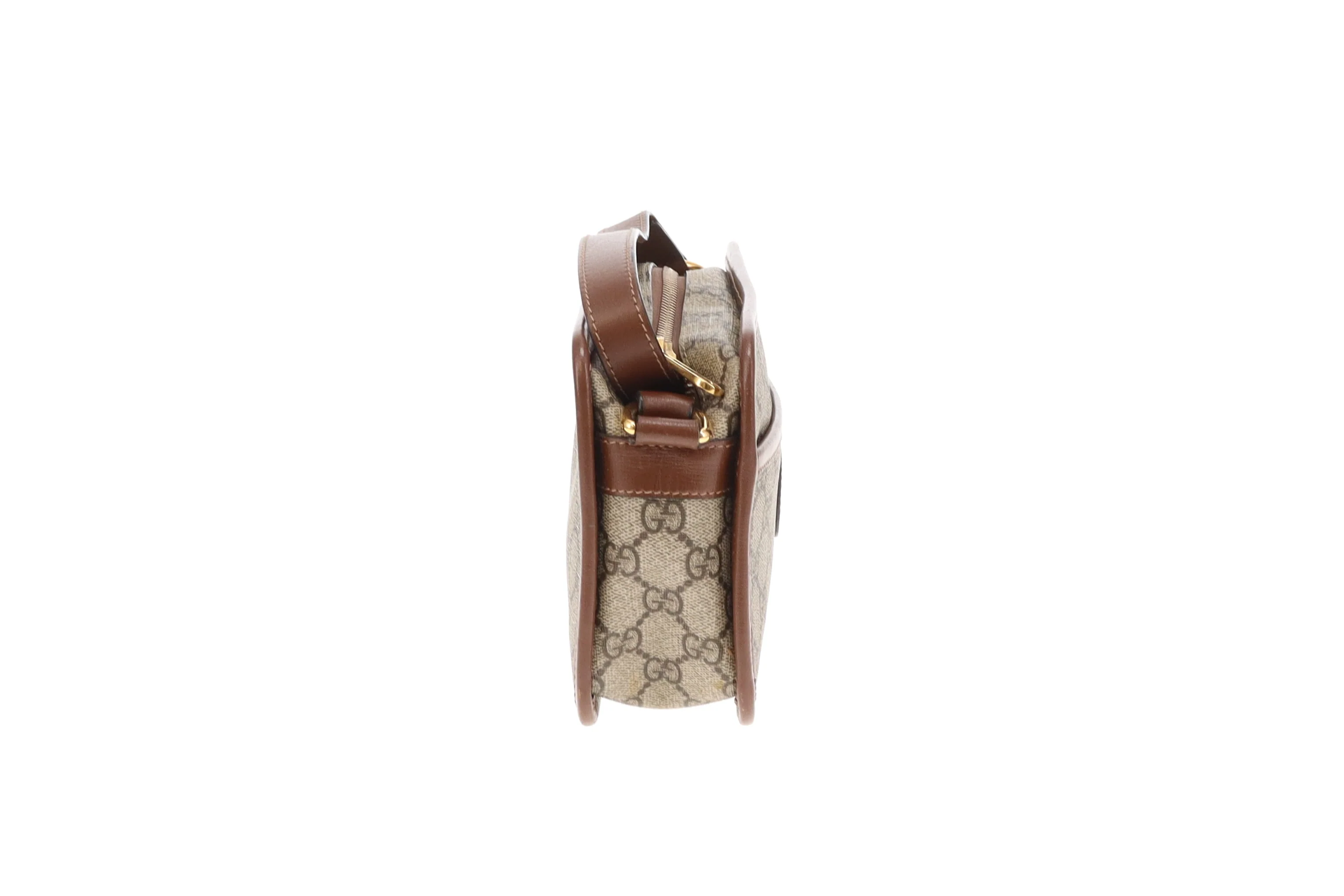 Gucci Interlocking G Mini Bag GG Supreme and Brown Leather - Image 6