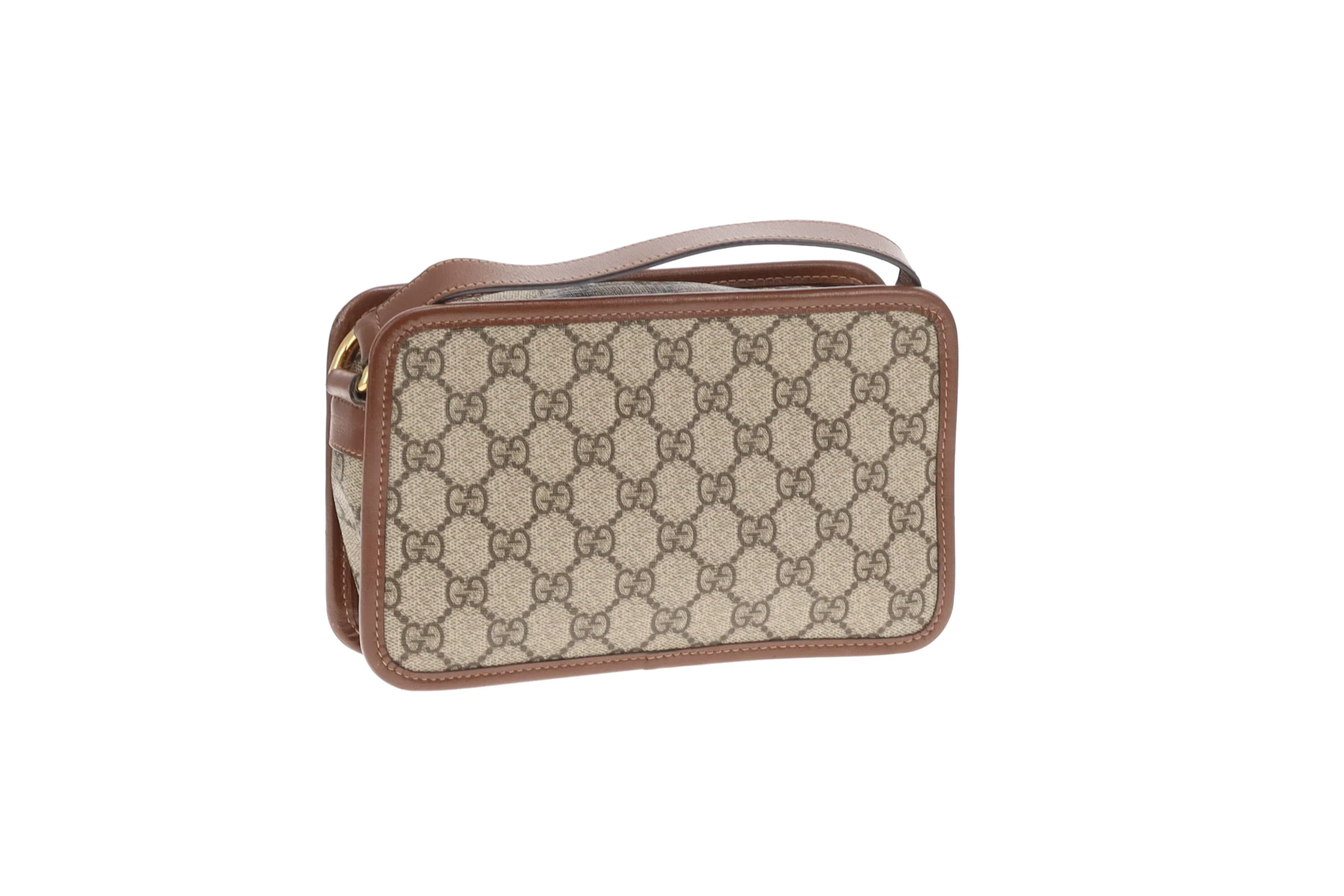 Gucci Interlocking G Mini Bag GG Supreme and Brown Leather - Image 7