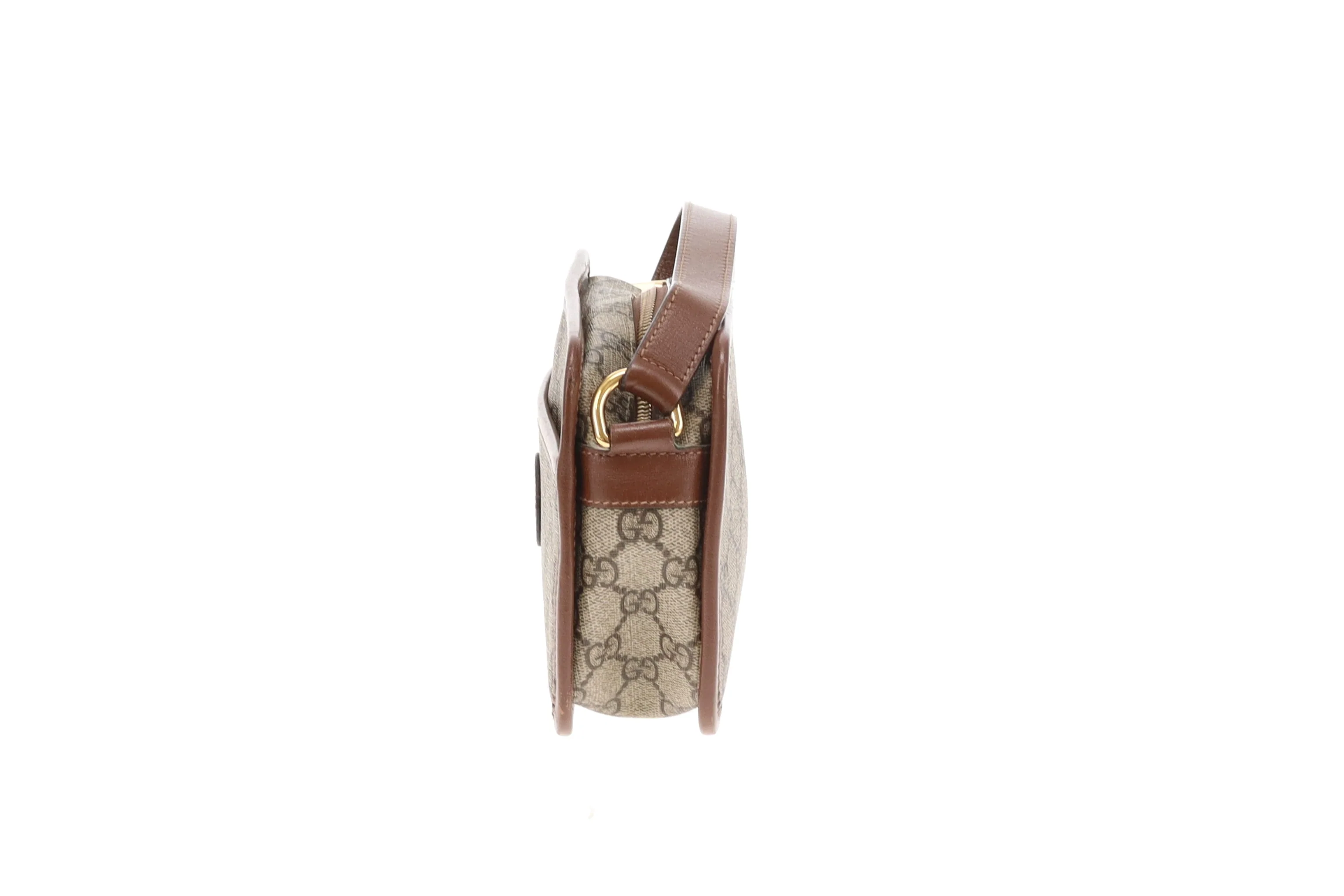 Gucci Interlocking G Mini Bag GG Supreme and Brown Leather - Image 8