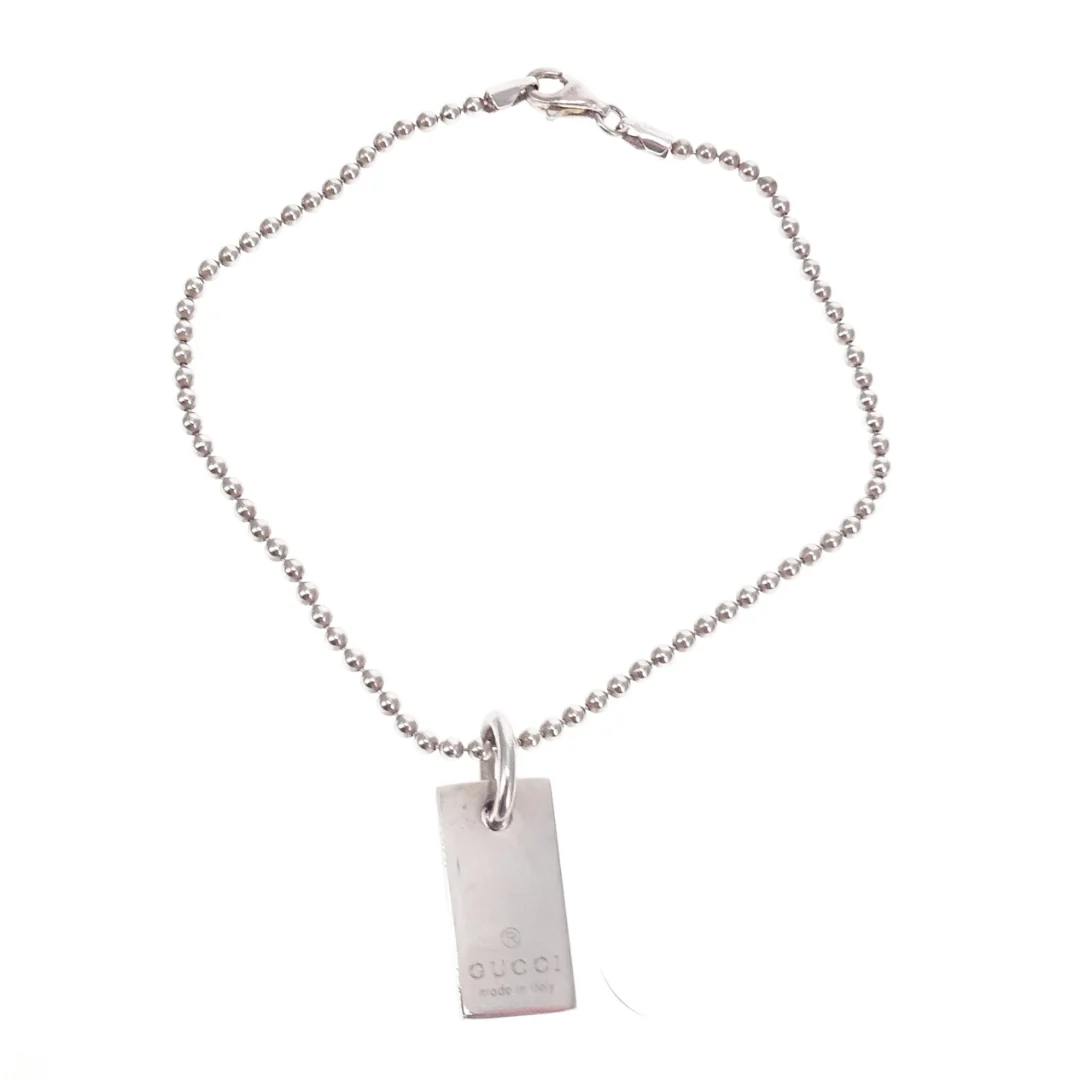 Gucci Logo Tag Bracelet Sterling Silver - Image 3