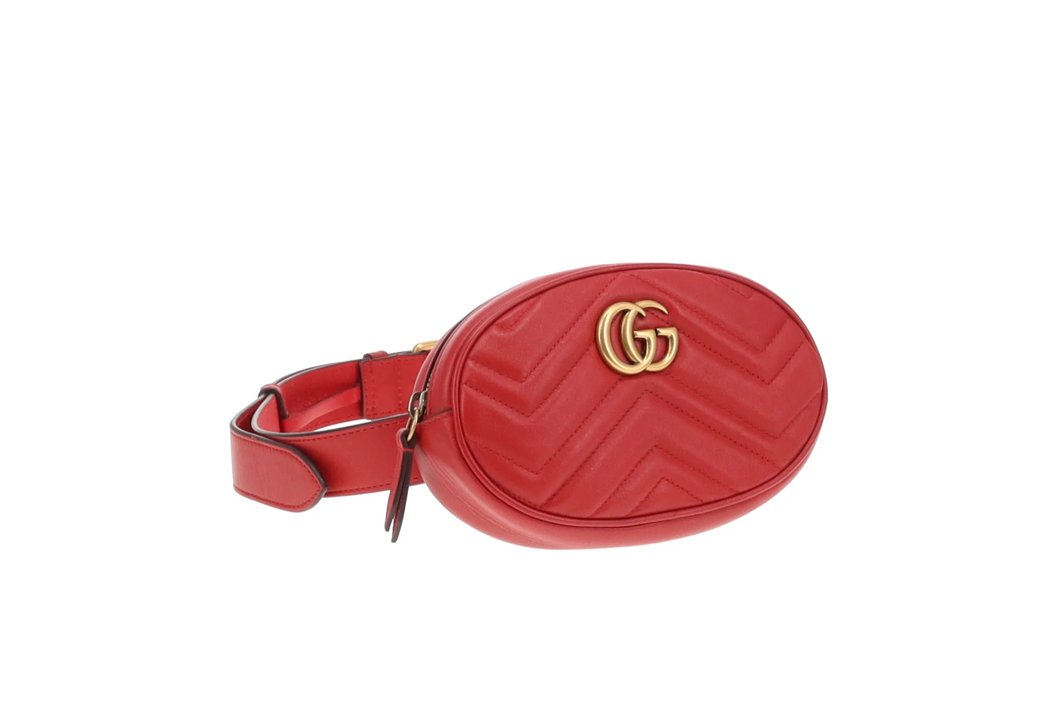Gucci Marmont Belt Bag Oval Red Leather - Image 3