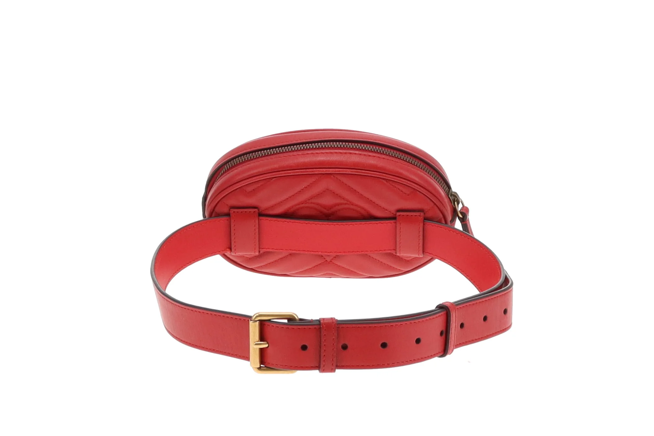 Gucci Marmont Belt Bag Oval Red Leather - Image 5
