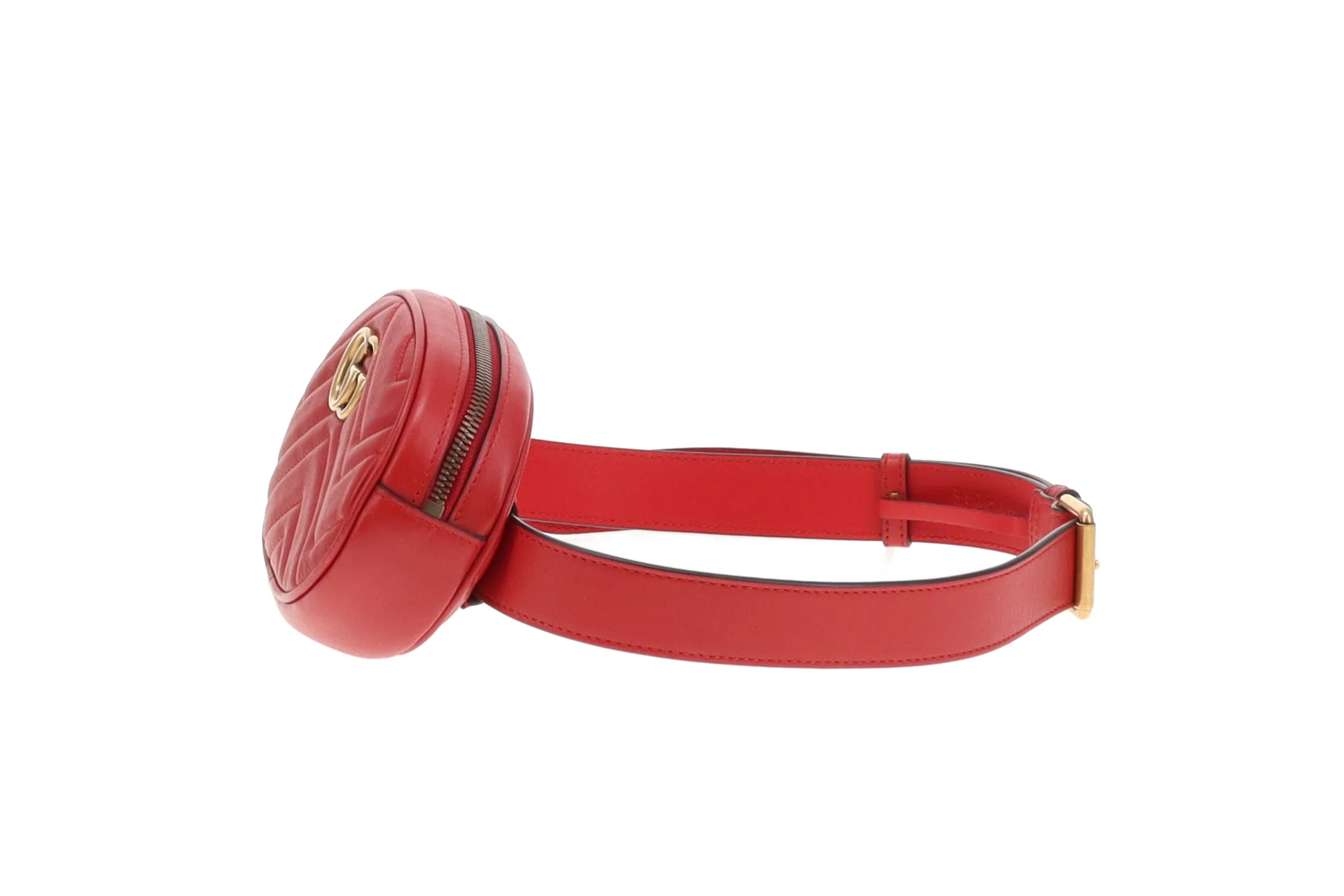 Gucci Marmont Belt Bag Oval Red Leather - Image 6