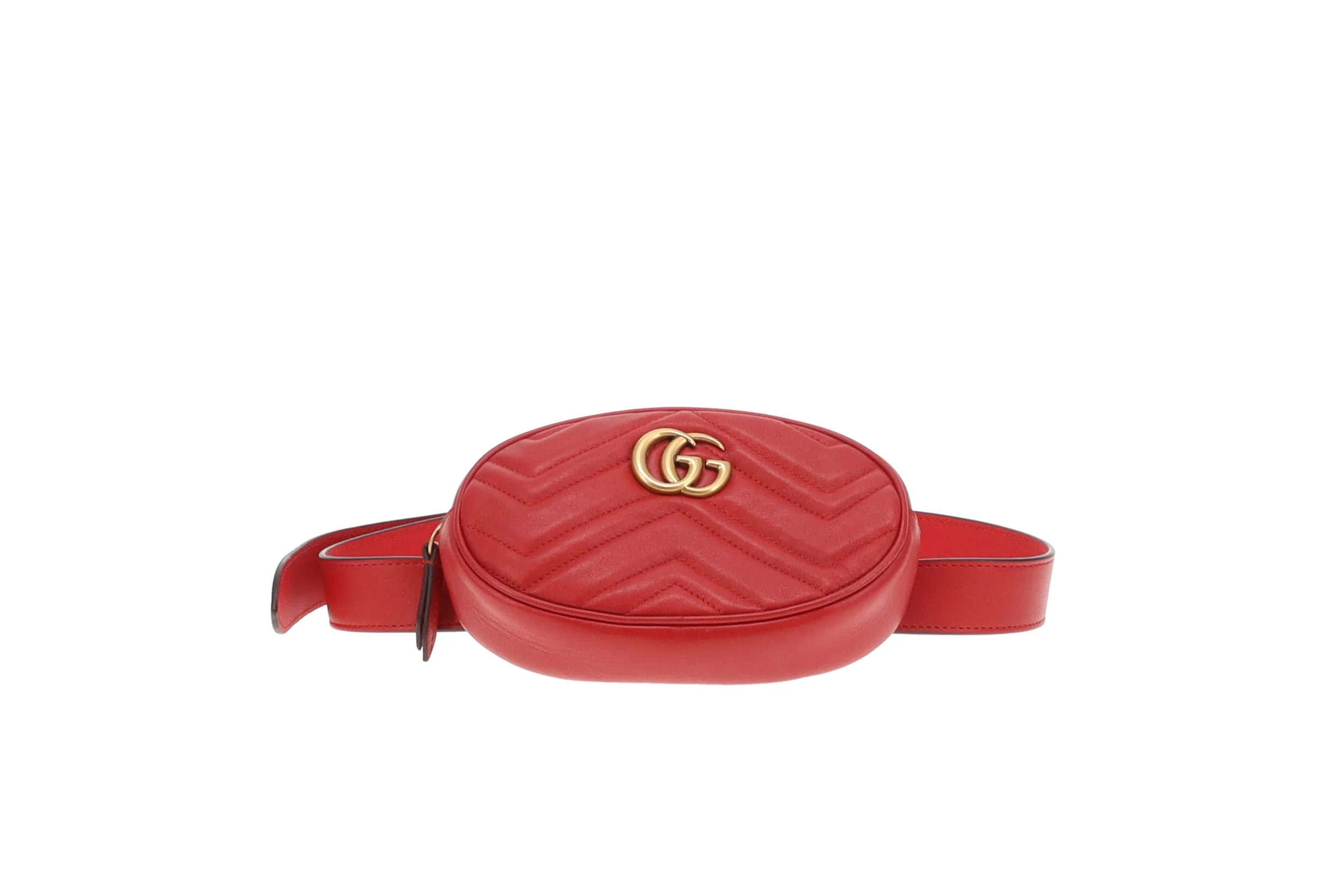 Gucci Marmont Belt Bag Oval Red Leather - Image 7