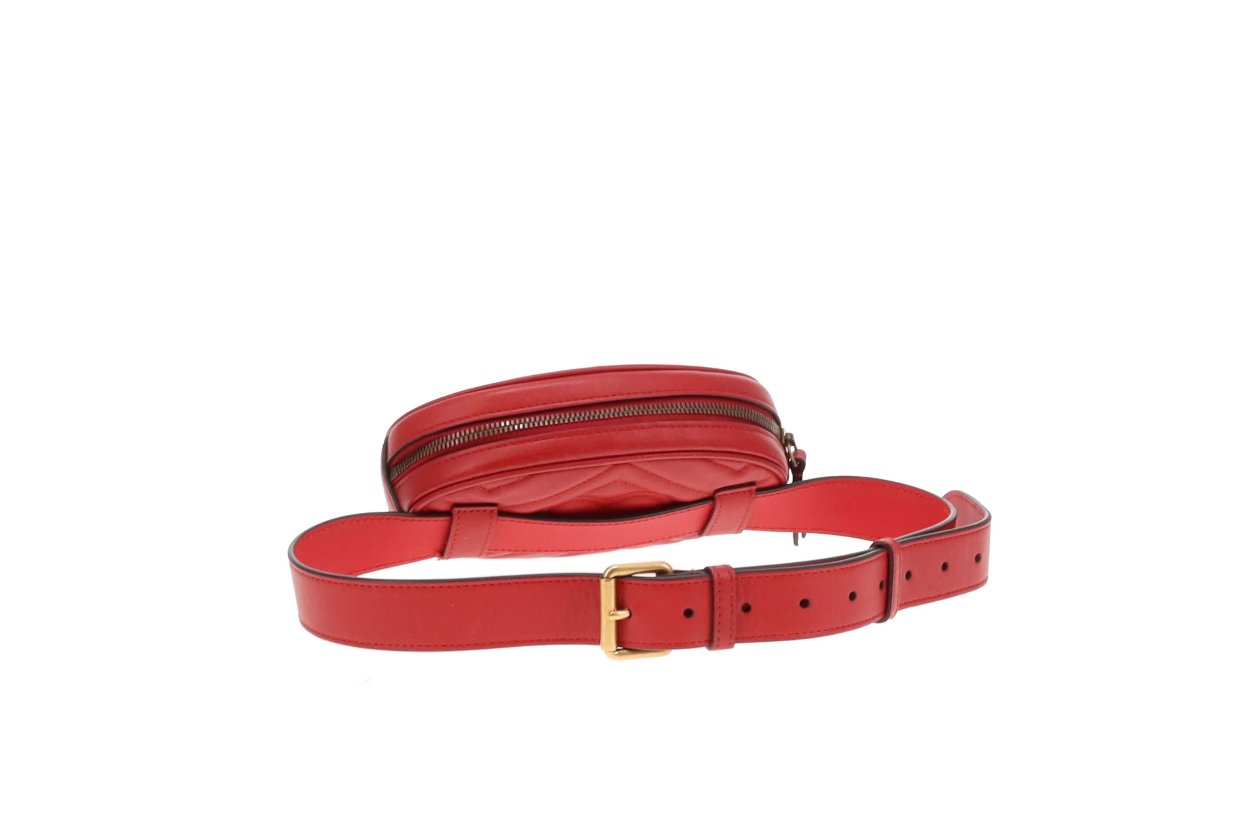 Gucci Marmont Belt Bag Oval Red Leather - Image 8