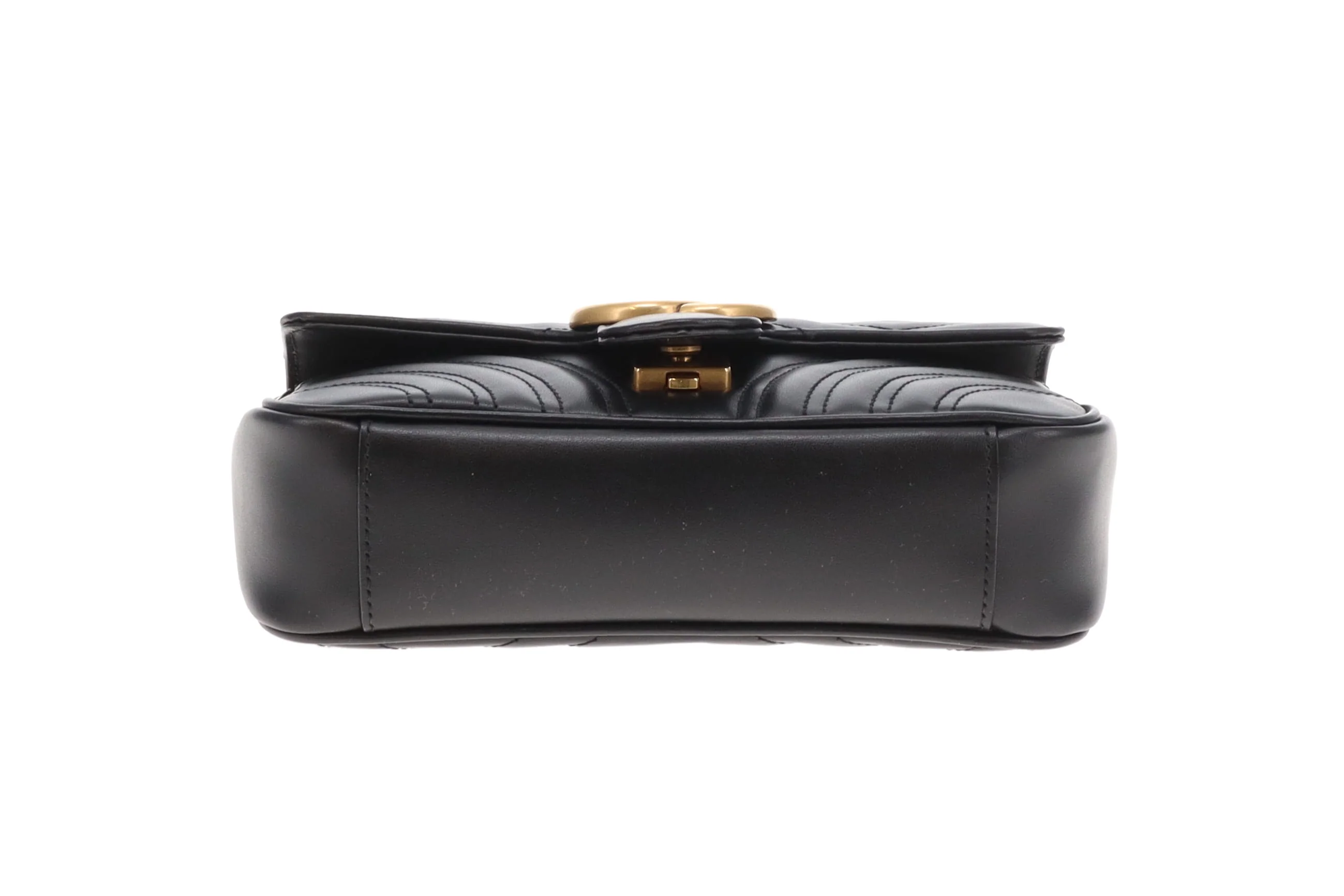 Gucci GG Marmont Mini Flap Bag – Black Leather with Gold Hardware - Image 10