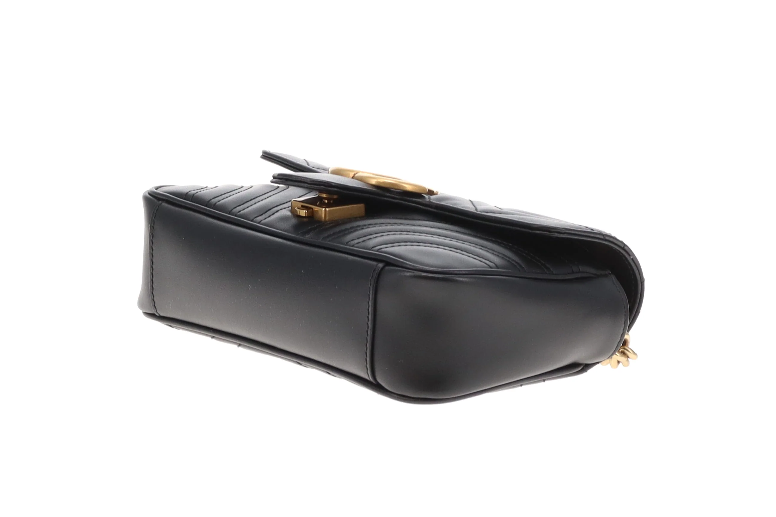 Gucci GG Marmont Mini Flap Bag – Black Leather with Gold Hardware - Image 12