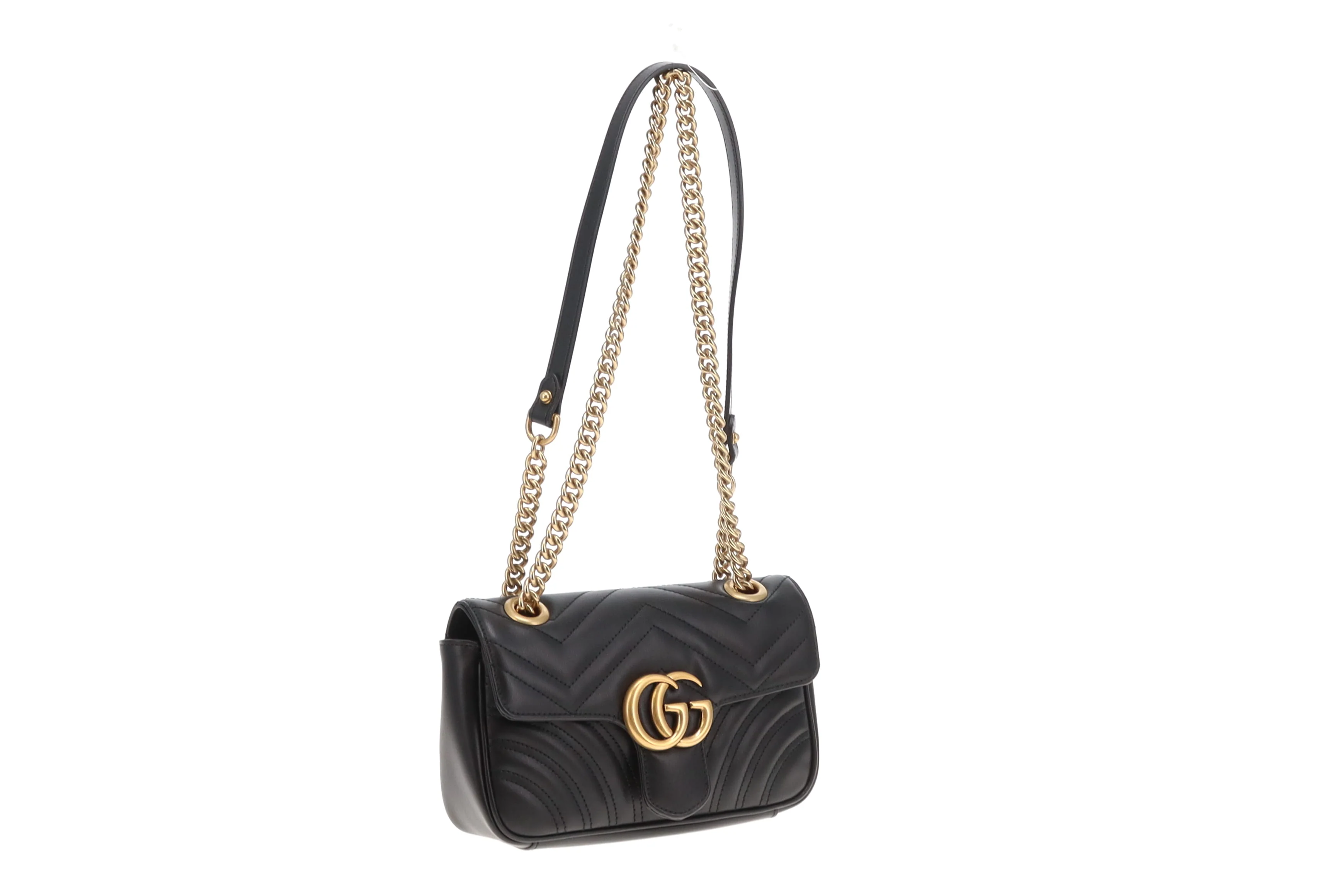 Gucci GG Marmont Mini Flap Bag – Black Leather with Gold Hardware - Image 5