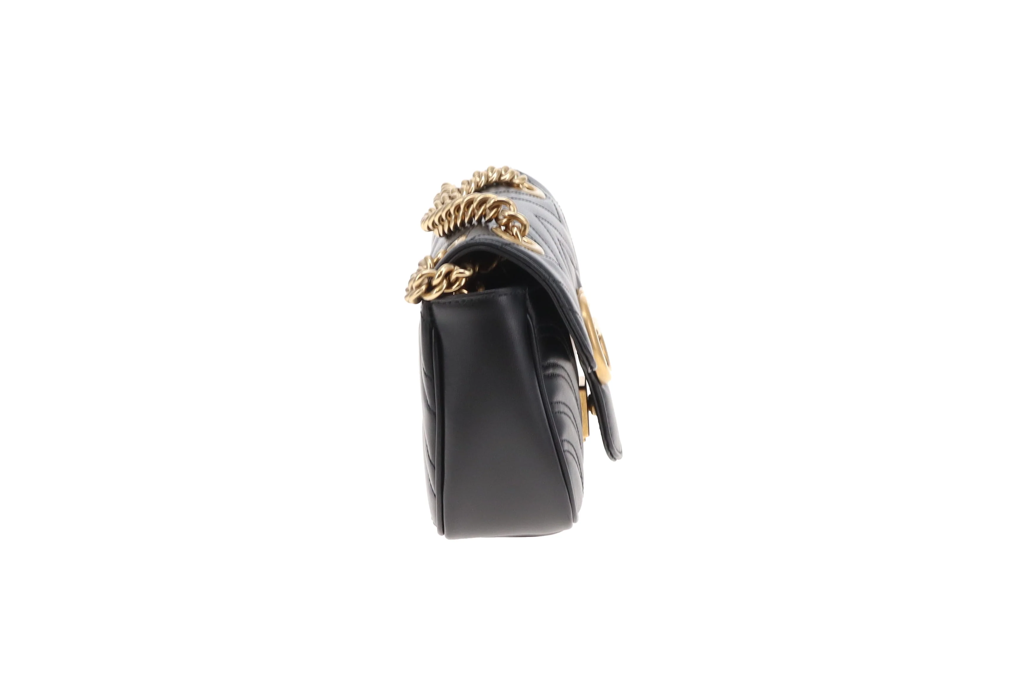 Gucci GG Marmont Mini Flap Bag – Black Leather with Gold Hardware - Image 6