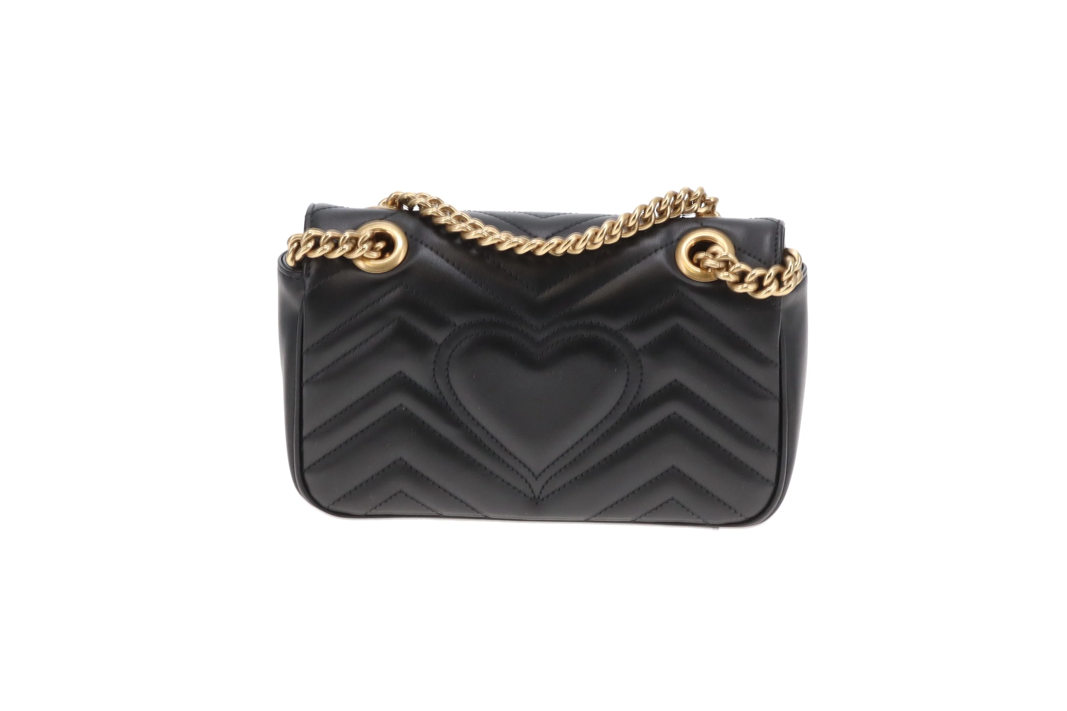 Gucci GG Marmont Mini Flap Bag – Black Leather with Gold Hardware - Image 7