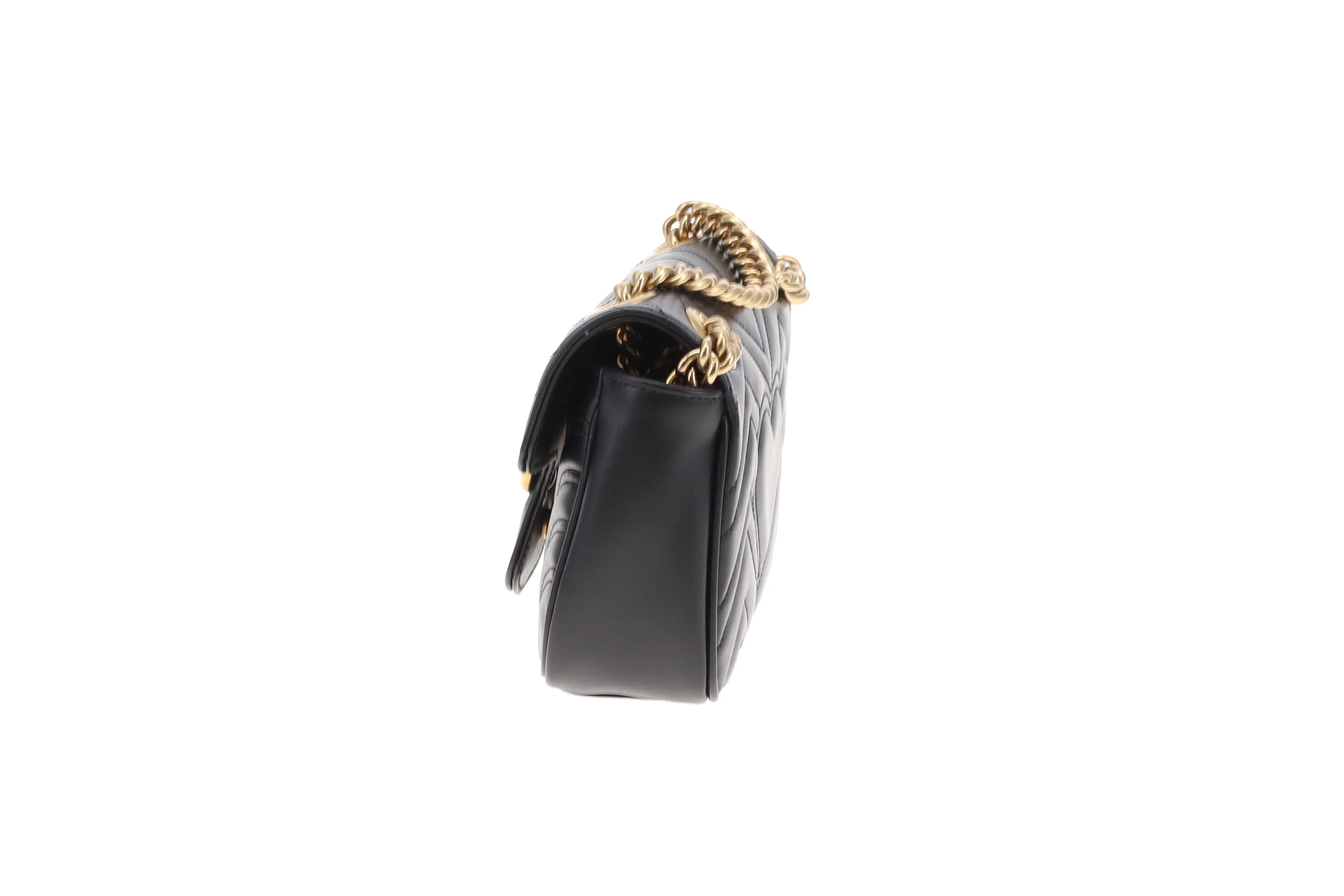 Gucci GG Marmont Mini Flap Bag – Black Leather with Gold Hardware - Image 9