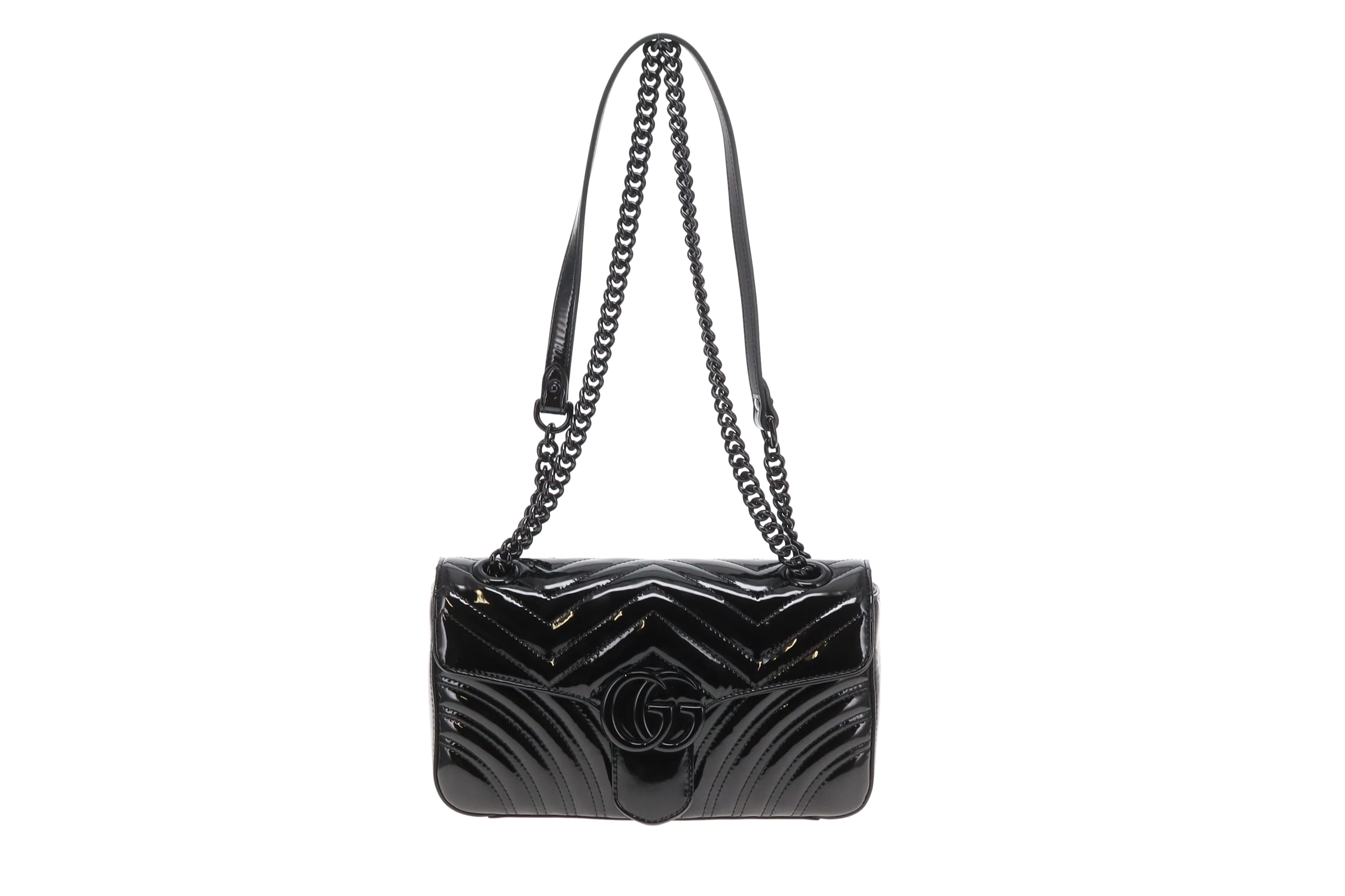 Gucci Marmont Small Black Patent with Black HW - Image 3