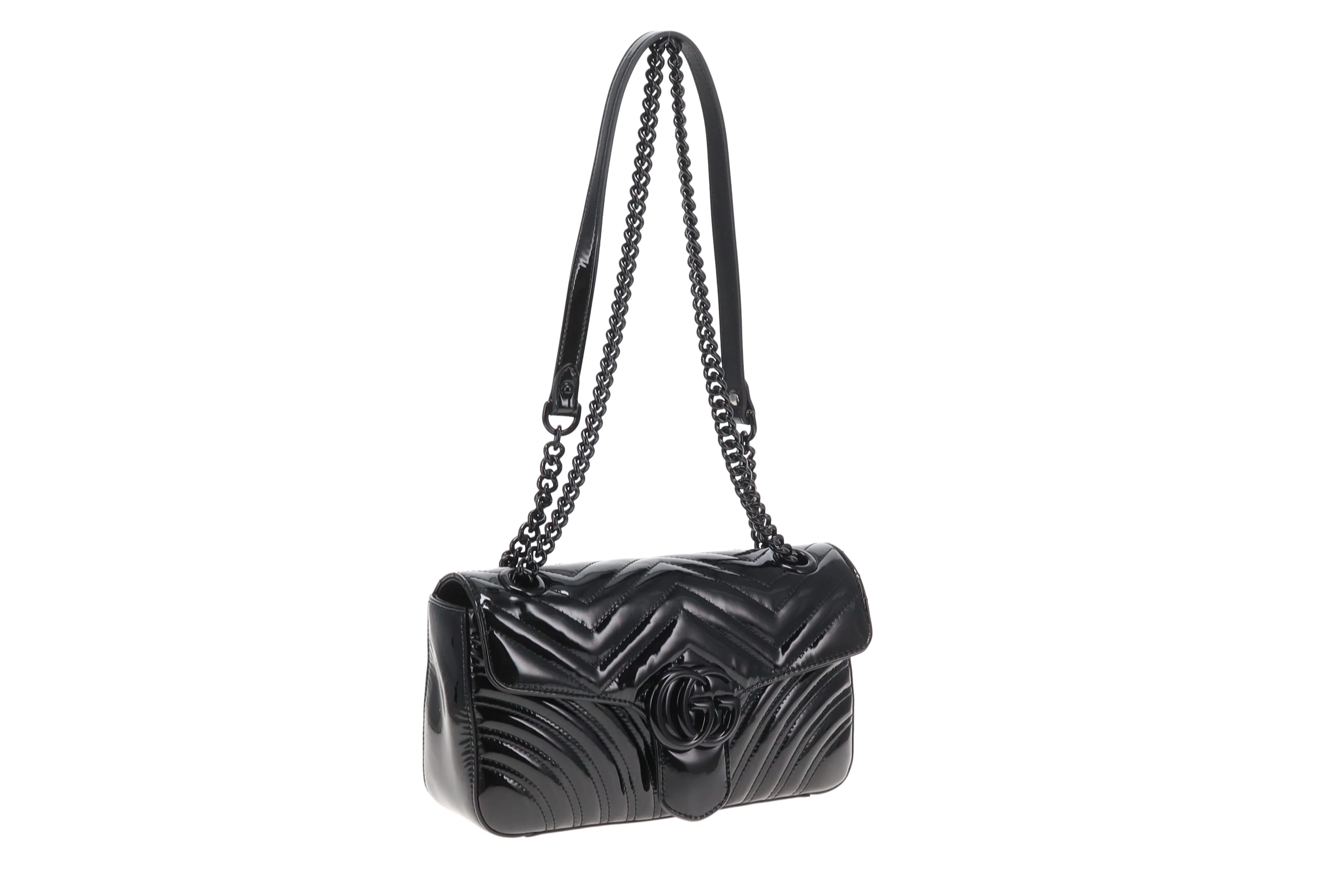 Gucci Marmont Small Black Patent with Black HW - Image 4