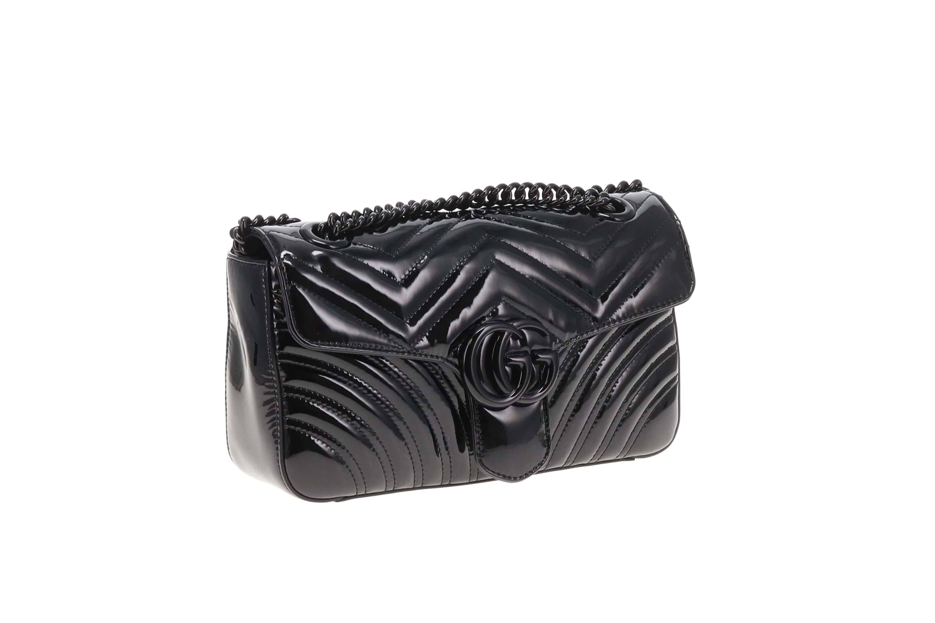 Gucci Marmont Small Black Patent with Black HW - Image 5