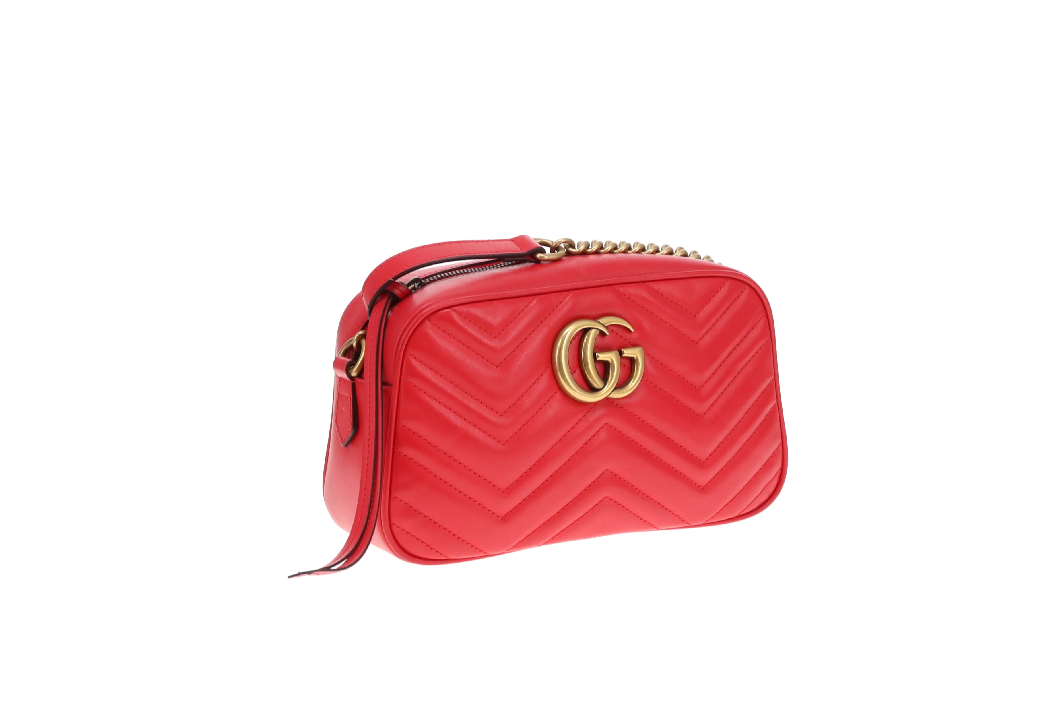 Gucci Marmont Small Camera Bag Red Chevron GH - Image 4