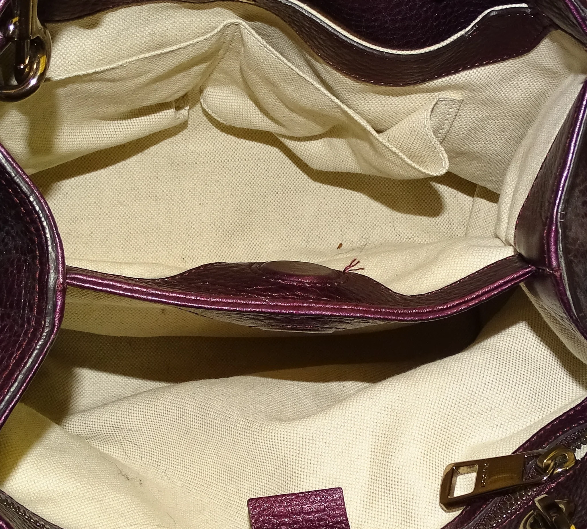 Gucci Metallic Purple Medium Bamboo 2 Way Shopper - Image 10