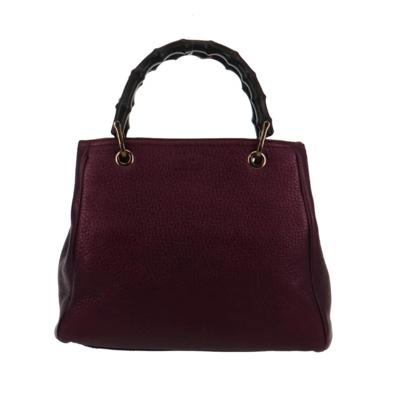 Gucci Metallic Purple Medium Bamboo 2 Way Shopper - Image 5