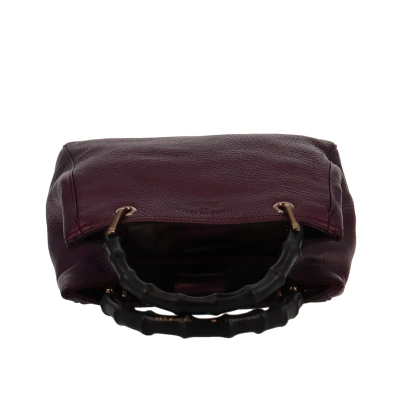 Gucci Metallic Purple Medium Bamboo 2 Way Shopper - Image 9