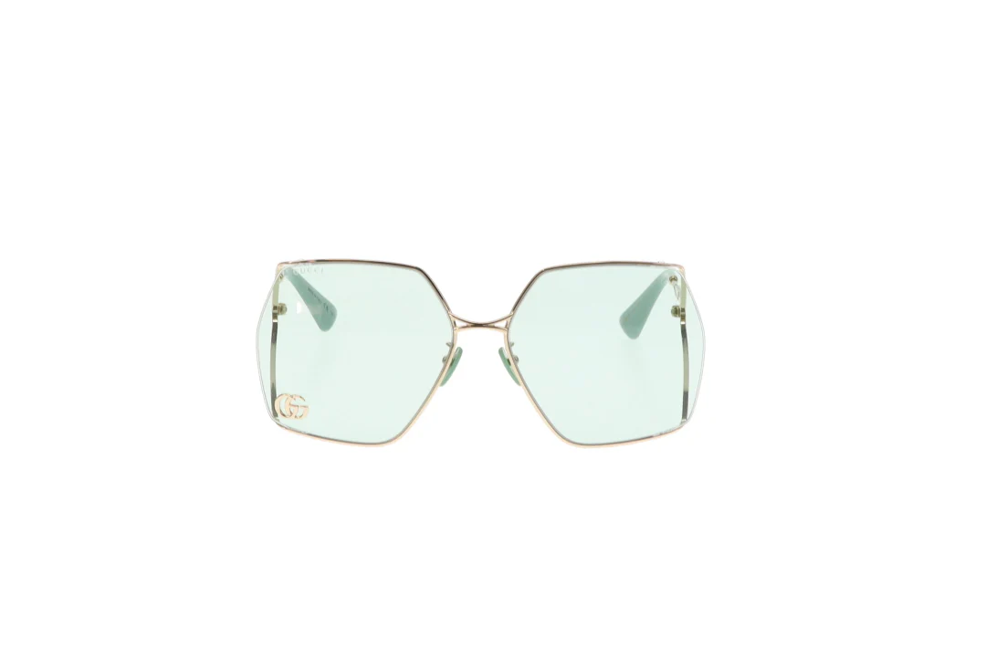 Gucci Oversize Square Frame Sunglasses With Pale Green GG0817S - Image 3