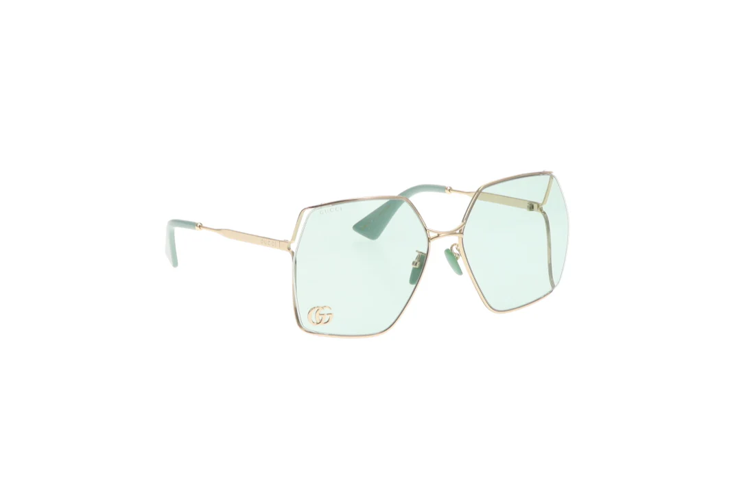 Gucci Oversize Square Frame Sunglasses With Pale Green GG0817S - Image 4