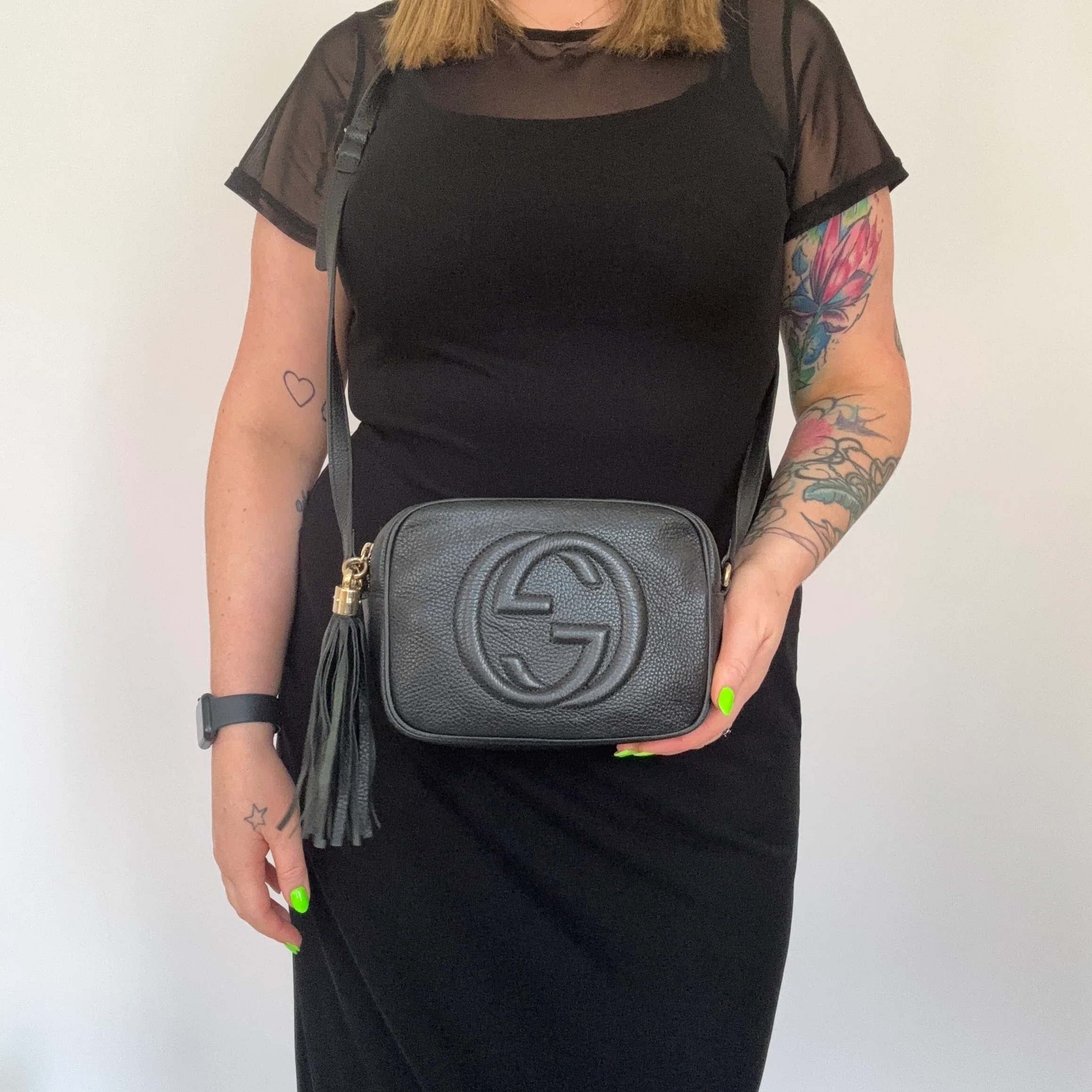 Gucci Soho Disco Black Camera Bag Grained Leather - Image 2