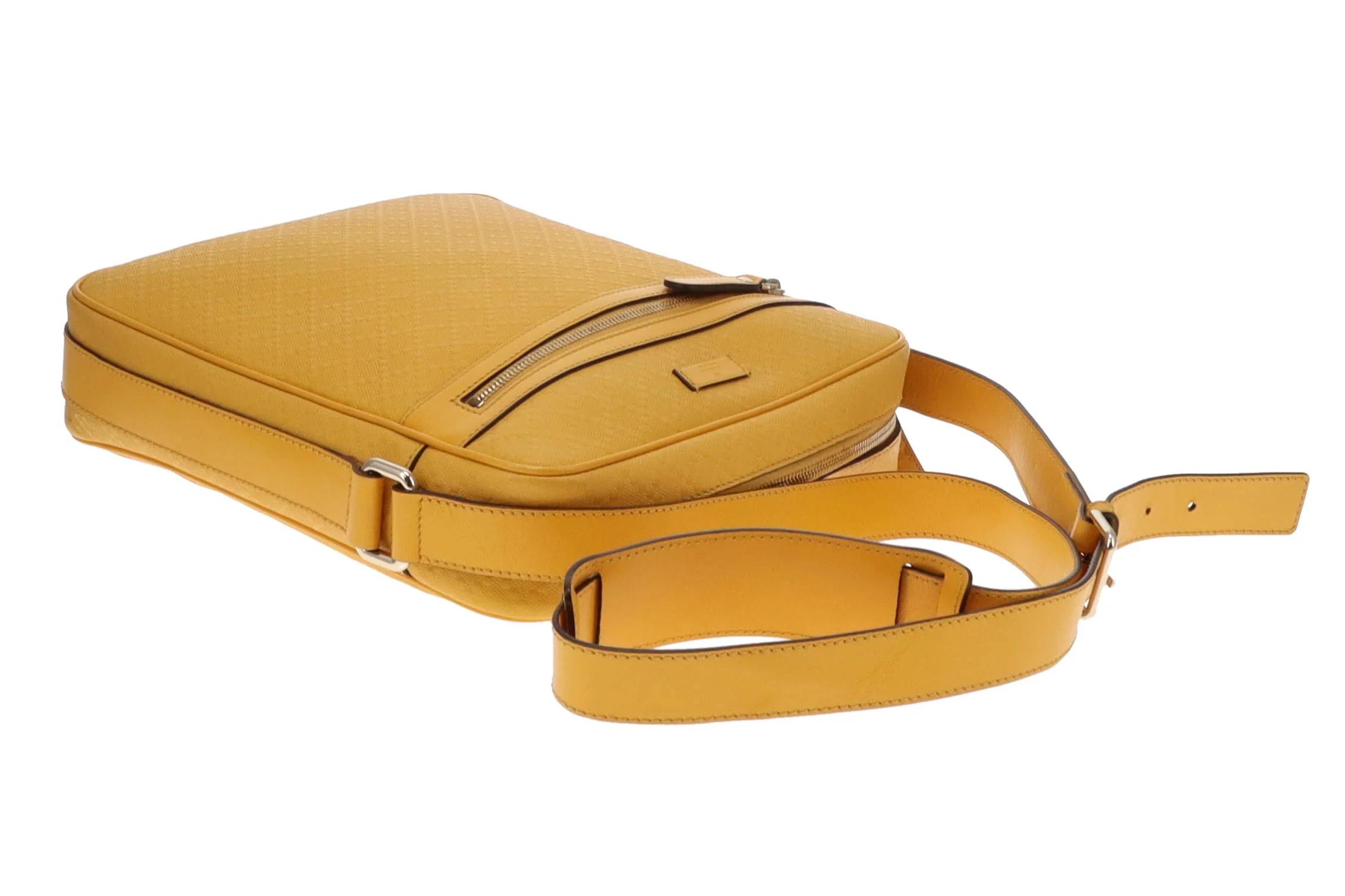 Gucci Yellow Diamante Leather Zipped Messenger Bag - Image 5
